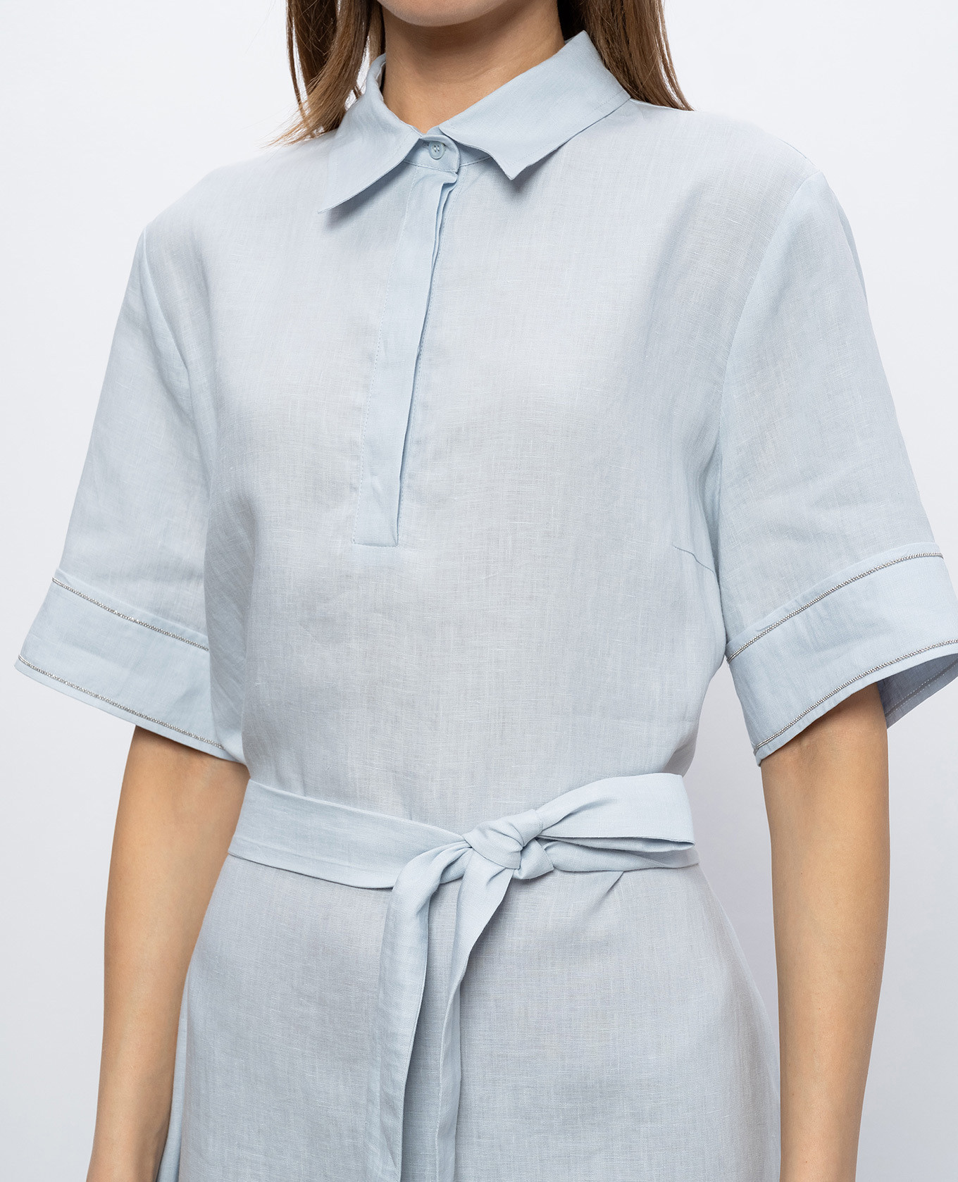 Blue linen dress with monil chain Peserico, Light blue
Blue linen dress with monil chain Peserico, Light blue