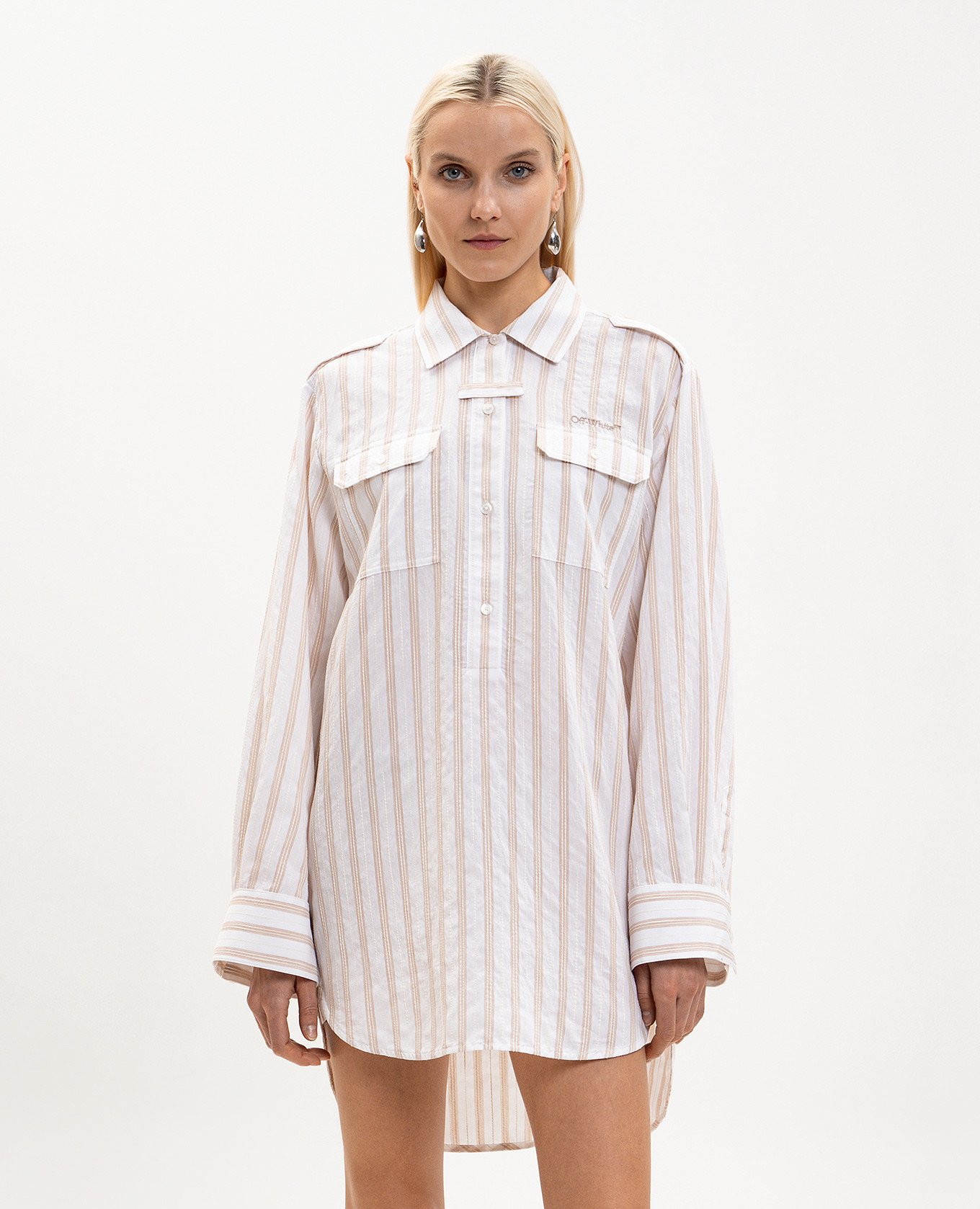 Roxy white striped shirt dress Off-White
Roxy white striped shirt dress Off-White