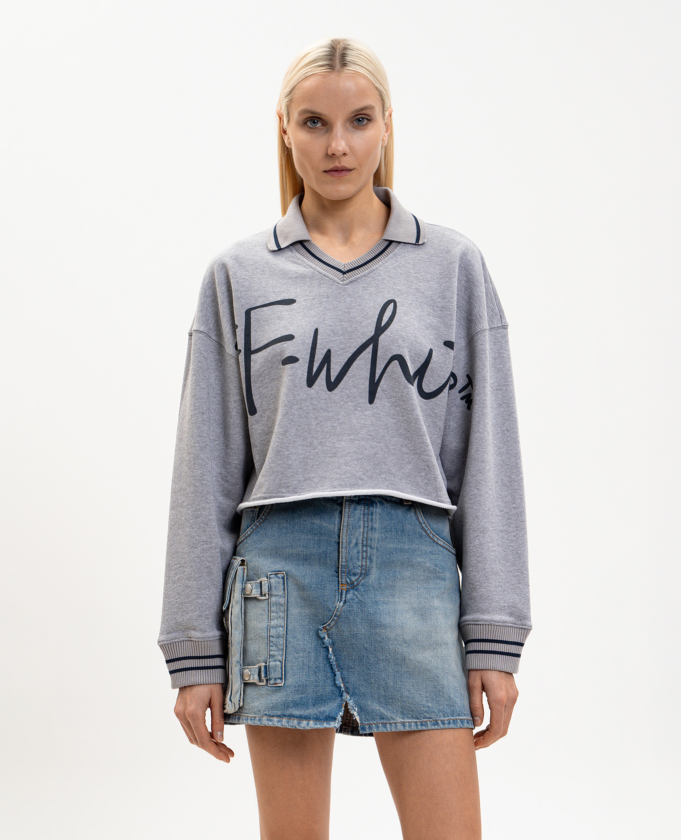 Grey cropped sweatshirt with logo print Off-White
Grey cropped sweatshirt with logo print Off-White