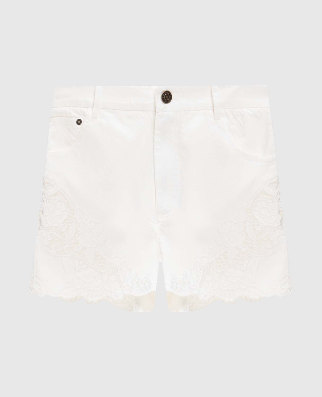 White denim shorts with embroidery Twinset
White denim shorts with embroidery Twinset
