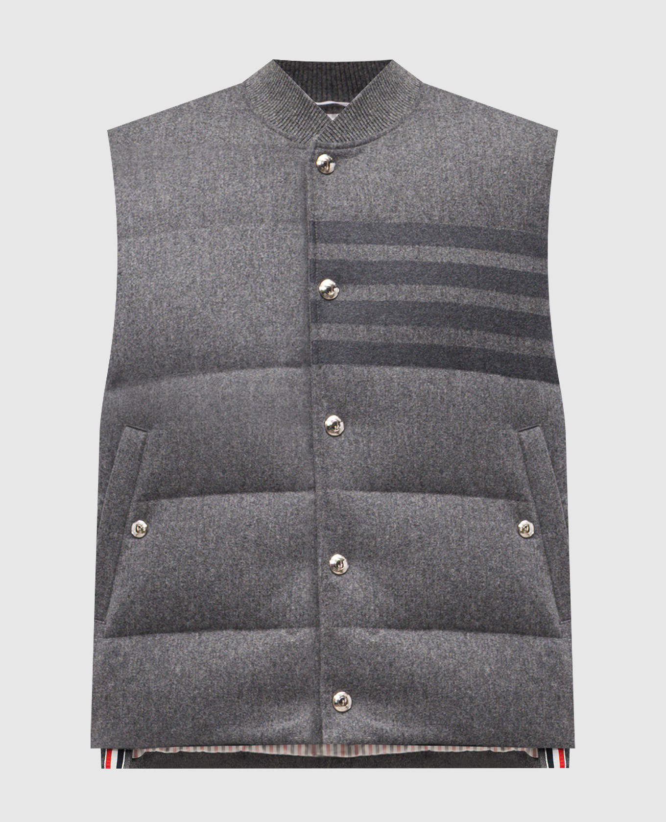 Grey wool and cashmere down vest Thom Browne
Grey wool and cashmere down vest Thom Browne