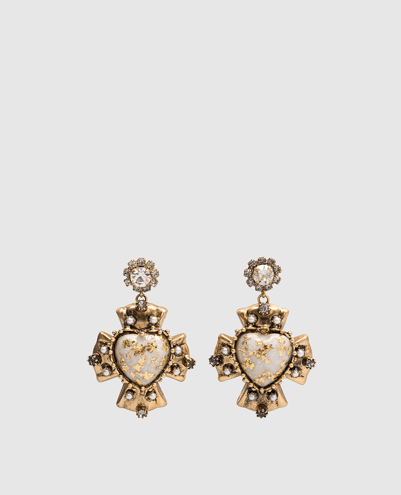 Gold-tone heart-shaped earrings with crystals CelesteG, Golden
Gold-tone heart-shaped earrings with crystals CelesteG, Golden