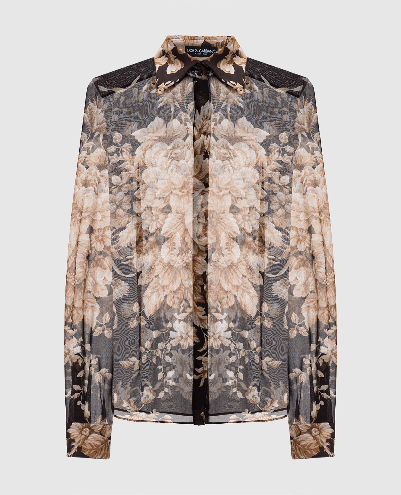 Brown silk blouse with floral print Dolce&Gabbana
Brown silk blouse with floral print Dolce&Gabbana