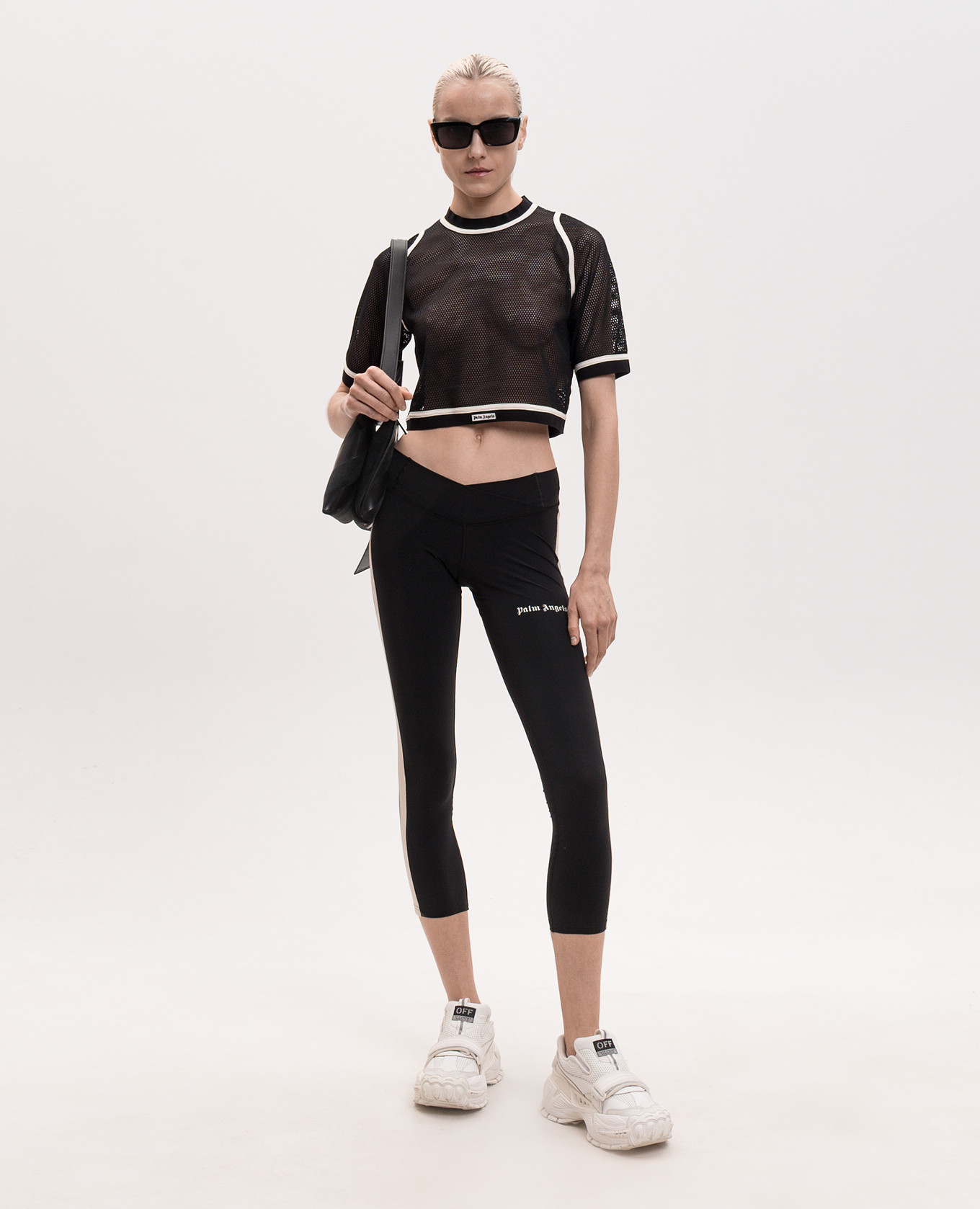 Black mesh T-shirt with logo patch Palm Angels
Black mesh T-shirt with logo patch Palm Angels