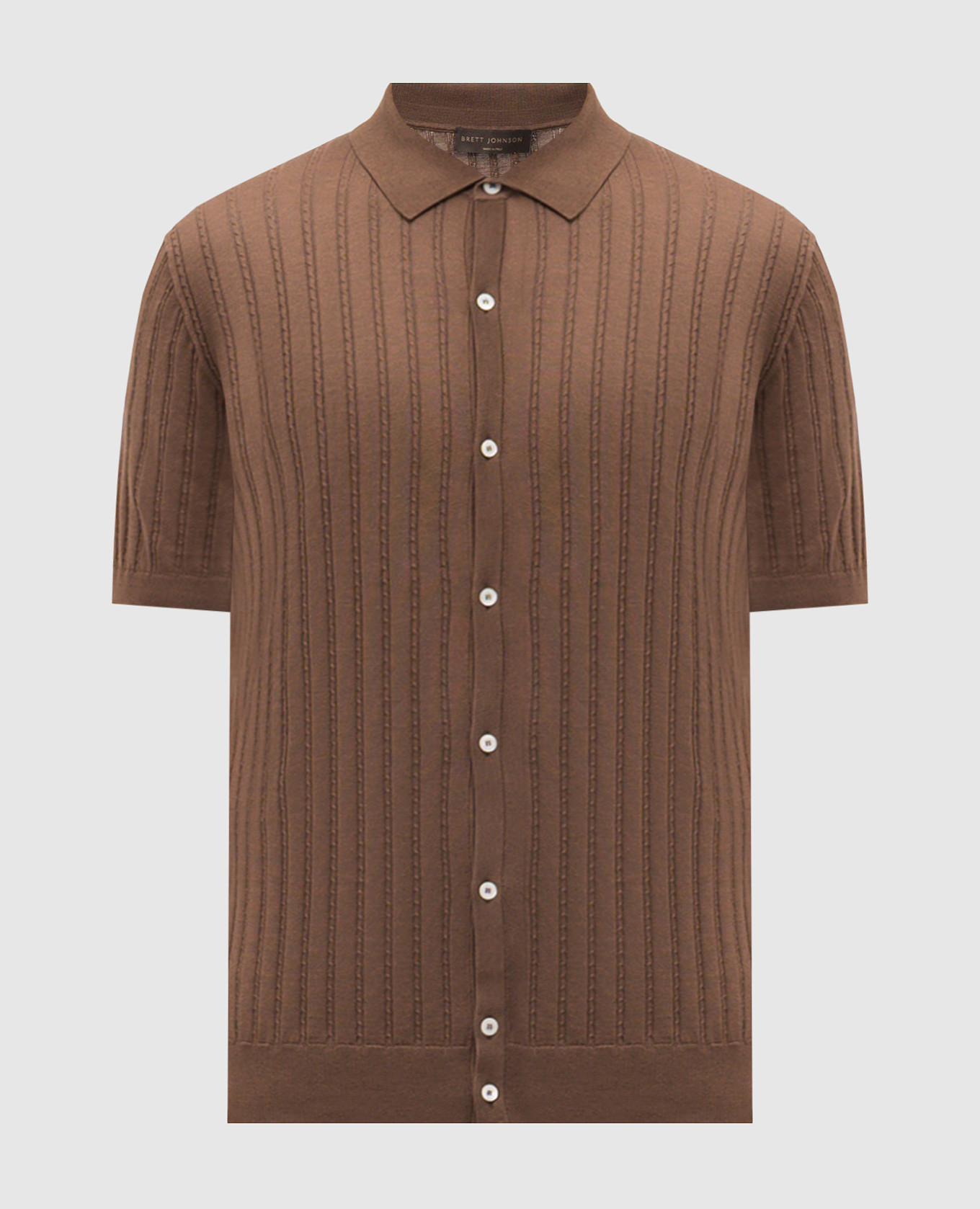 Brown short-sleeved silk cardigan Brett Johnson
Brown short-sleeved silk cardigan Brett Johnson