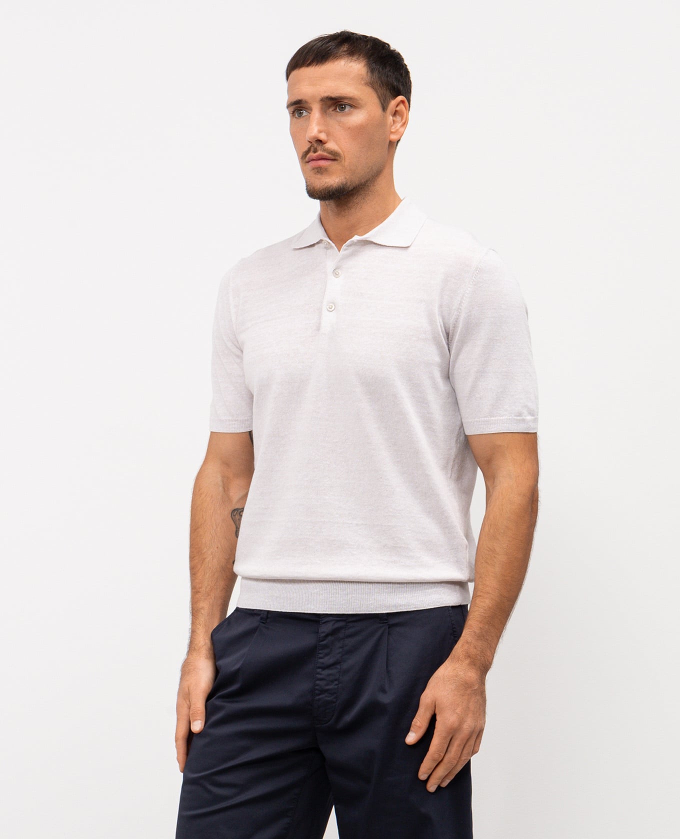 Beige polo with linen VINAL MooRER
Beige polo with linen VINAL MooRER