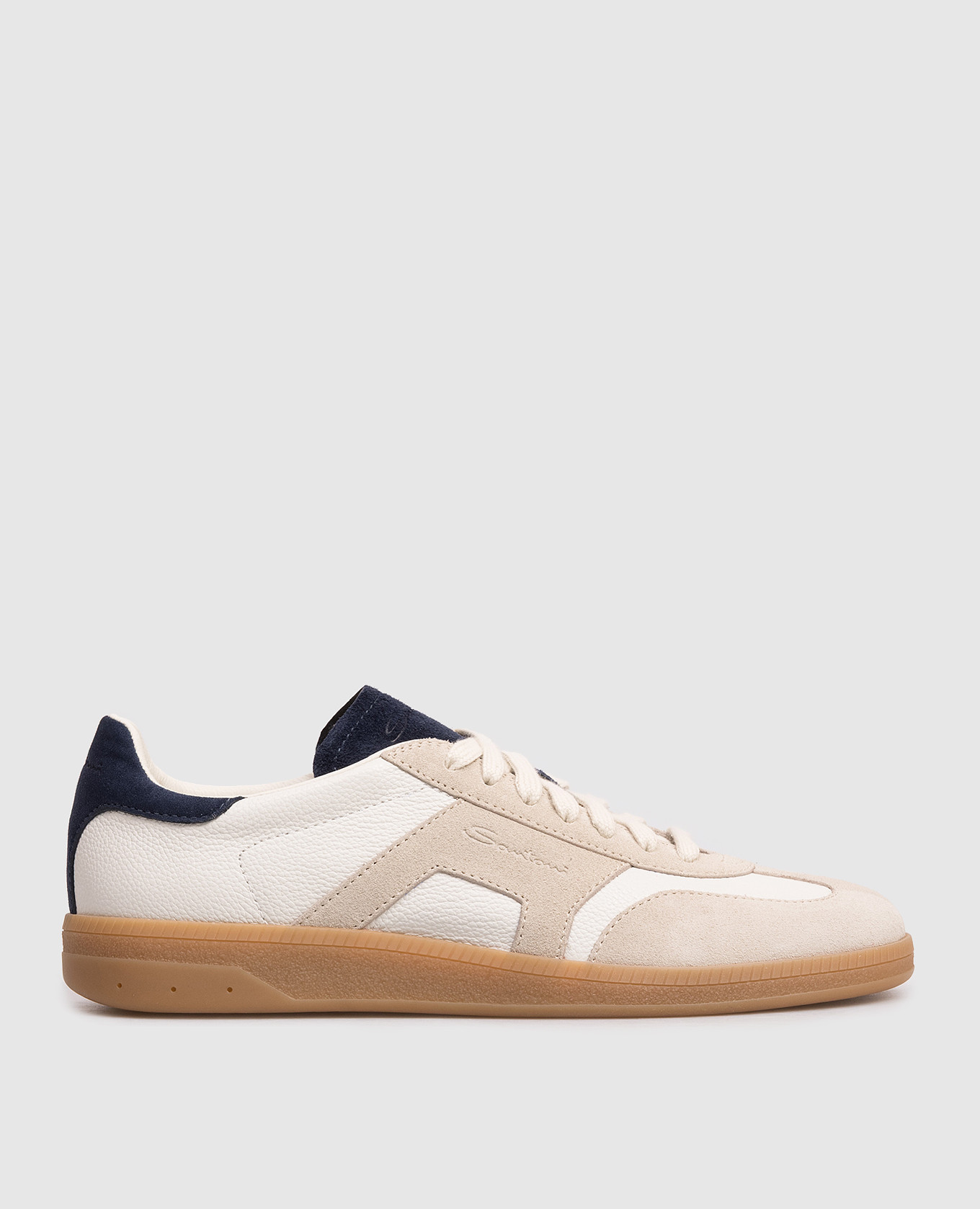 White leather sneakers with logo Santoni
White leather sneakers with logo Santoni