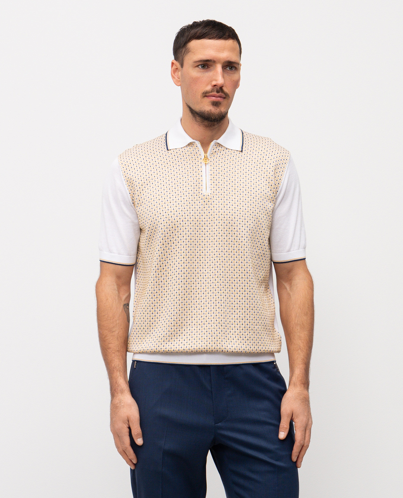 Polo with silk in a contrasting pattern Stefano Ricci, White
Polo with silk in a contrasting pattern Stefano Ricci, White