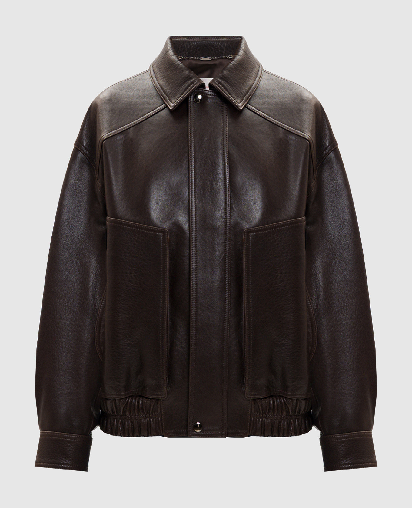 Brown leather jacket with drape Babe Pay Pls
Brown leather jacket with drape Babe Pay Pls