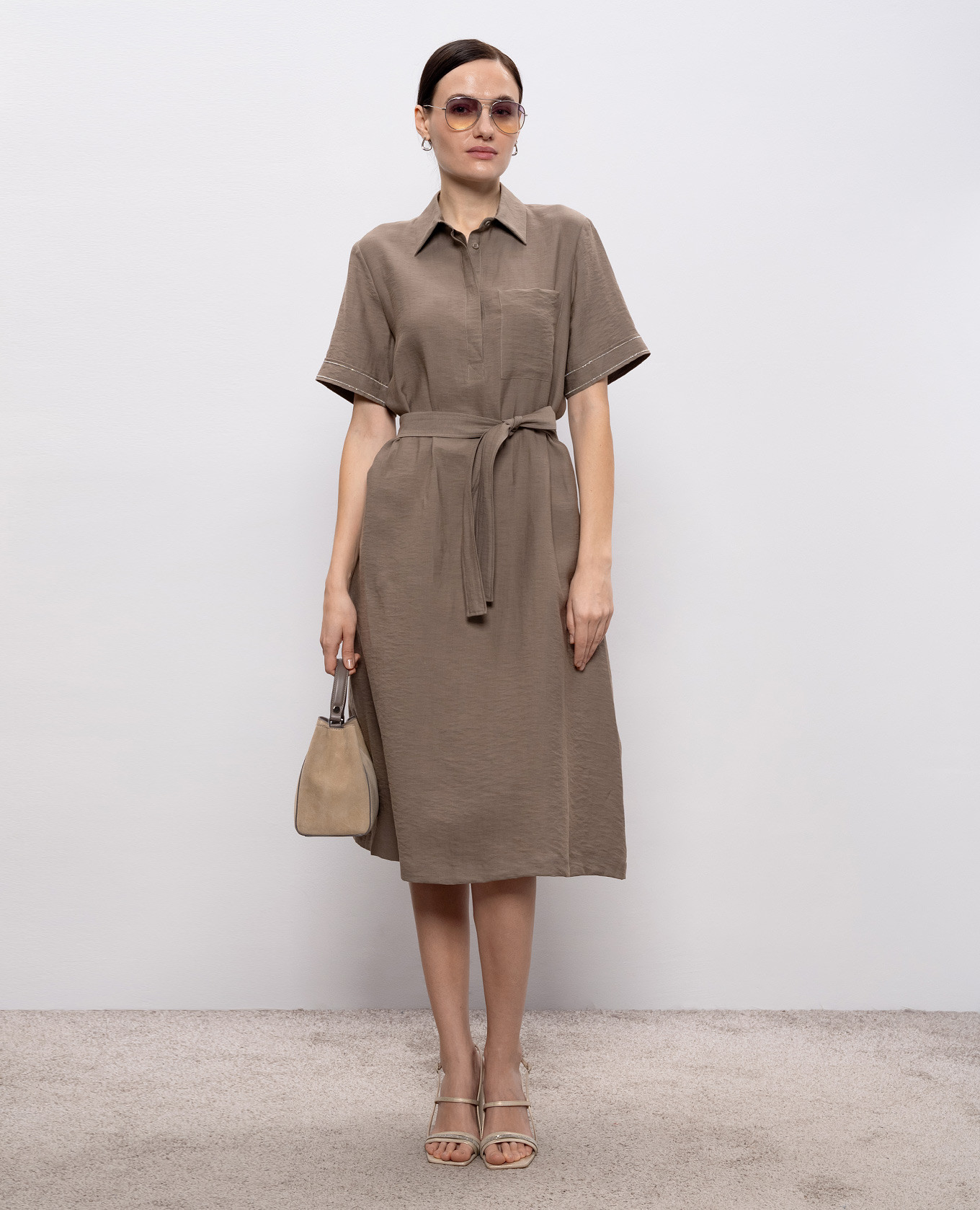 Brown dress with linen Peserico
Brown dress with linen Peserico