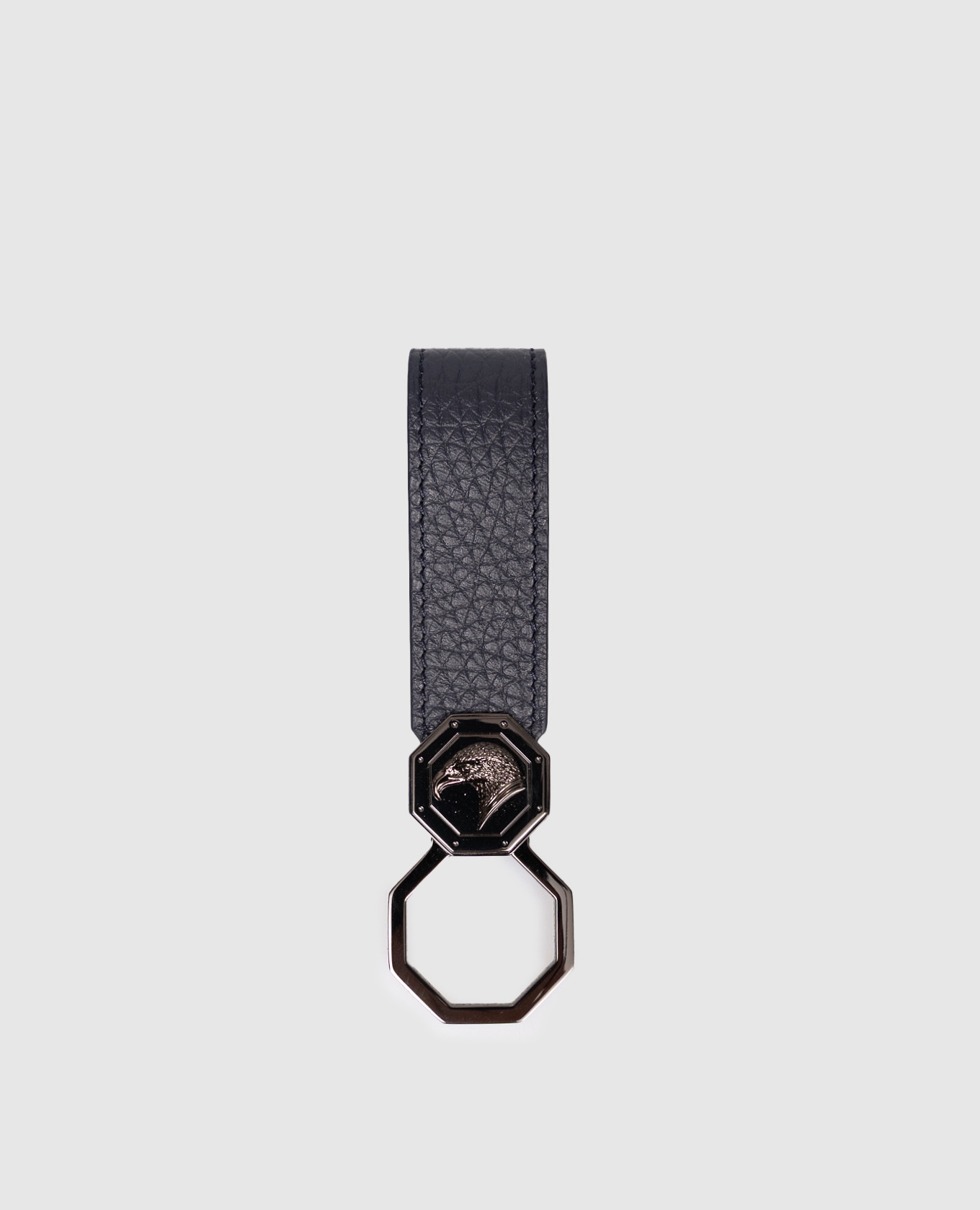 Blue leather key chain with ruthenium-plated emblem Stefano Ricci, Navy blue
Blue leather key chain with ruthenium-plated emblem Stefano Ricci, Navy blue