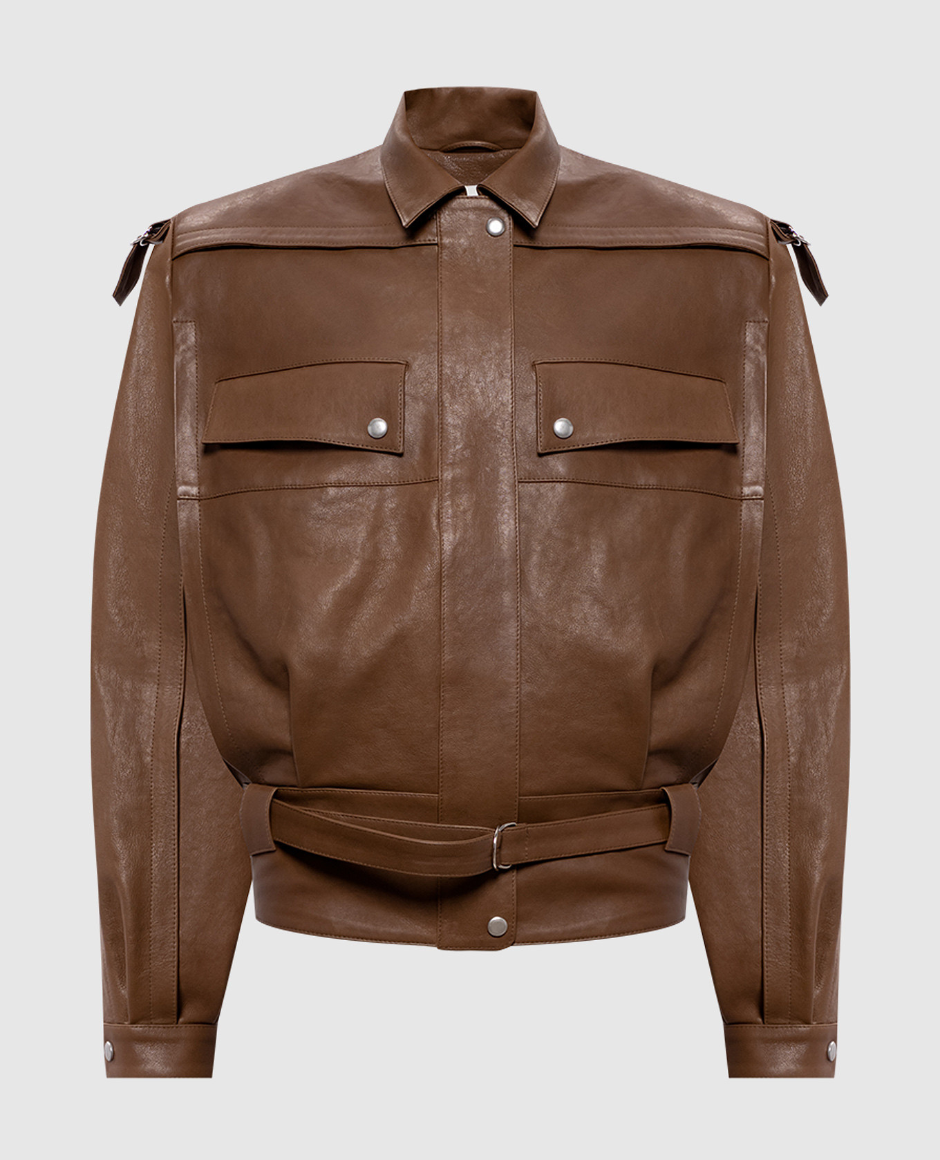 Brown leather jacket with belt Magda Butrym
Brown leather jacket with belt Magda Butrym