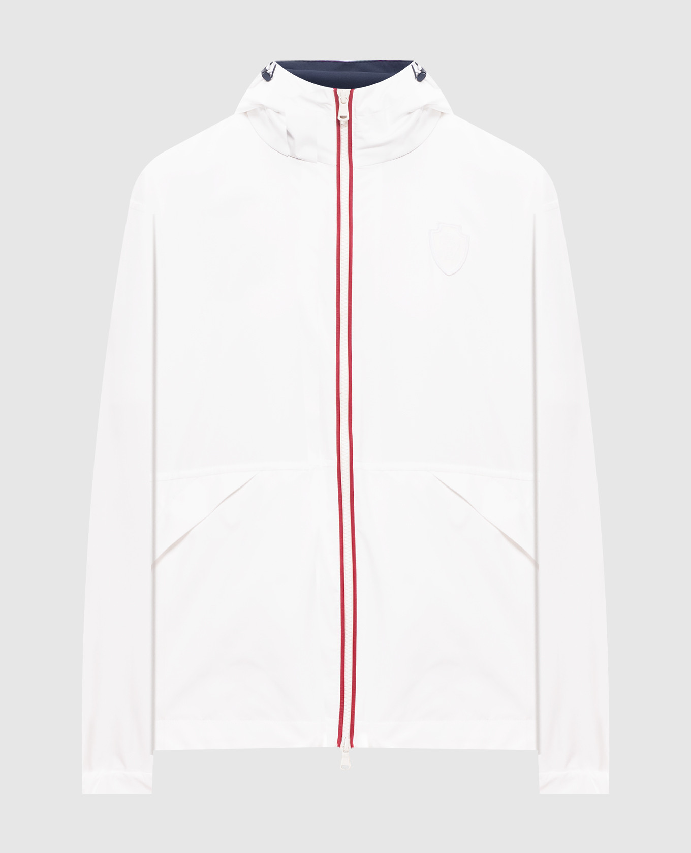 White sports windbreaker with logo patch Brunello Cucinelli
White sports windbreaker with logo patch Brunello Cucinelli