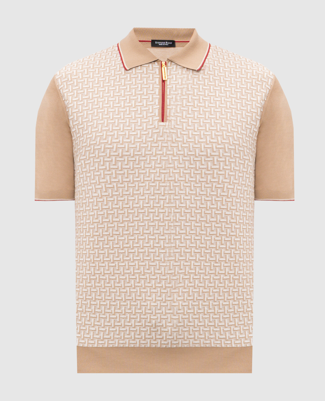 Beige polo shirt with patterned silk Stefano Ricci
Beige polo shirt with patterned silk Stefano Ricci