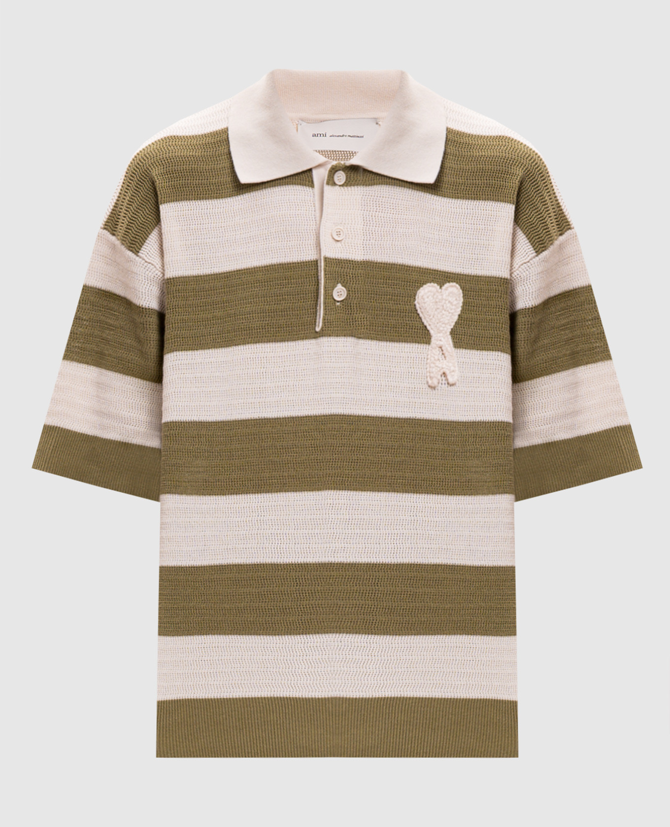 Green striped polo with patch Ami Paris
Green striped polo with patch Ami Paris