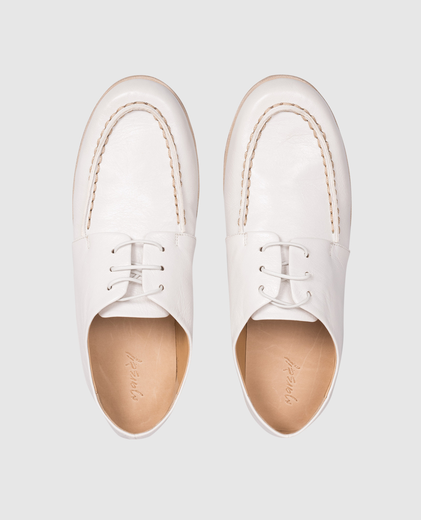 White leather derby shoes Marsell, Black
White leather derby shoes Marsell, Black