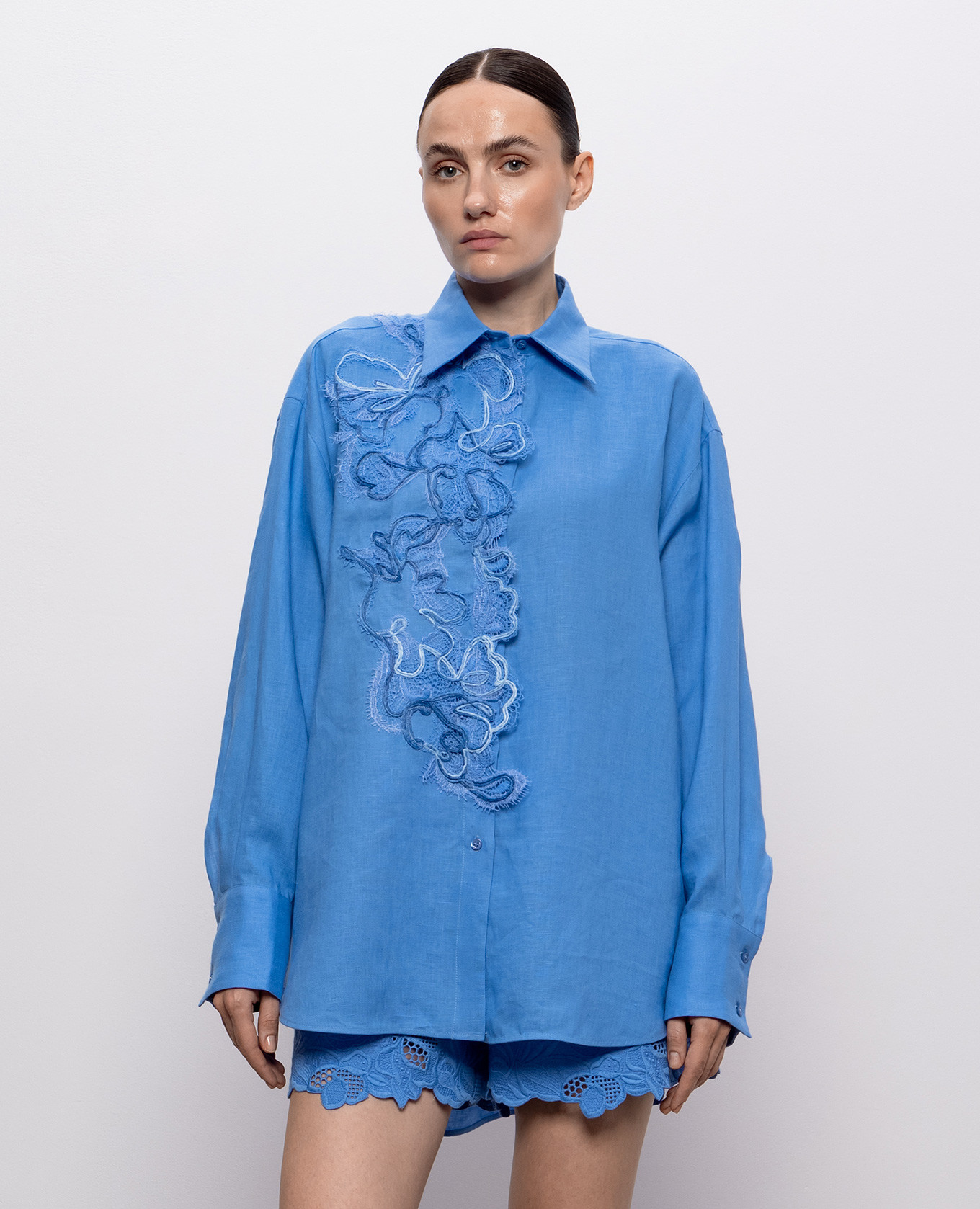 Blue linen shirt Ermanno Scervino Life, Light blue
Blue linen shirt Ermanno Scervino Life, Light blue