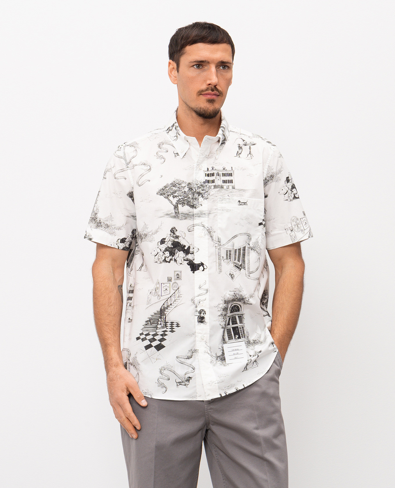 White shirt with Toile print Thom Browne
White shirt with Toile print Thom Browne
