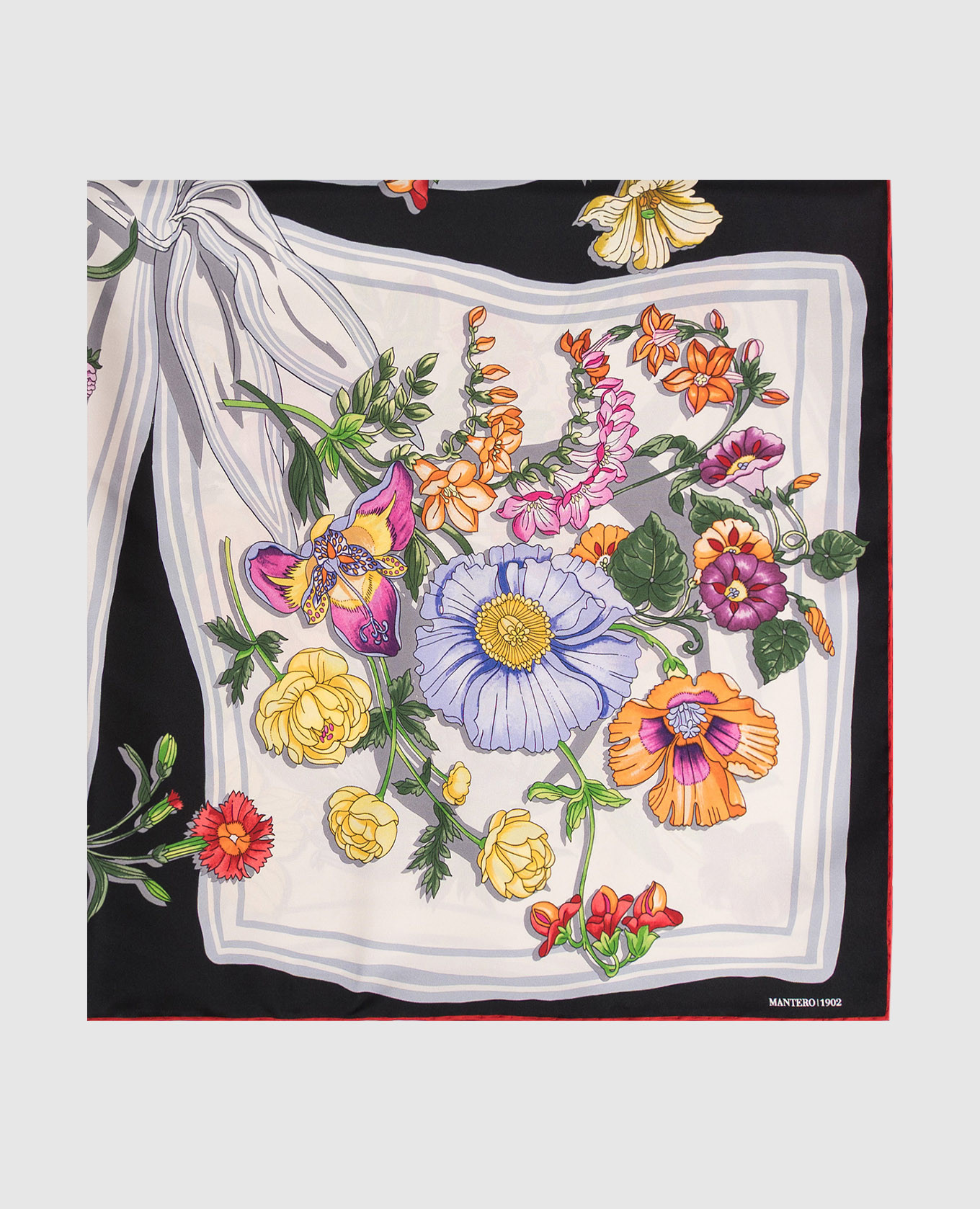 Petals & Pies silk scarf MANTERO 1902, Black
Petals & Pies silk scarf MANTERO 1902, Black