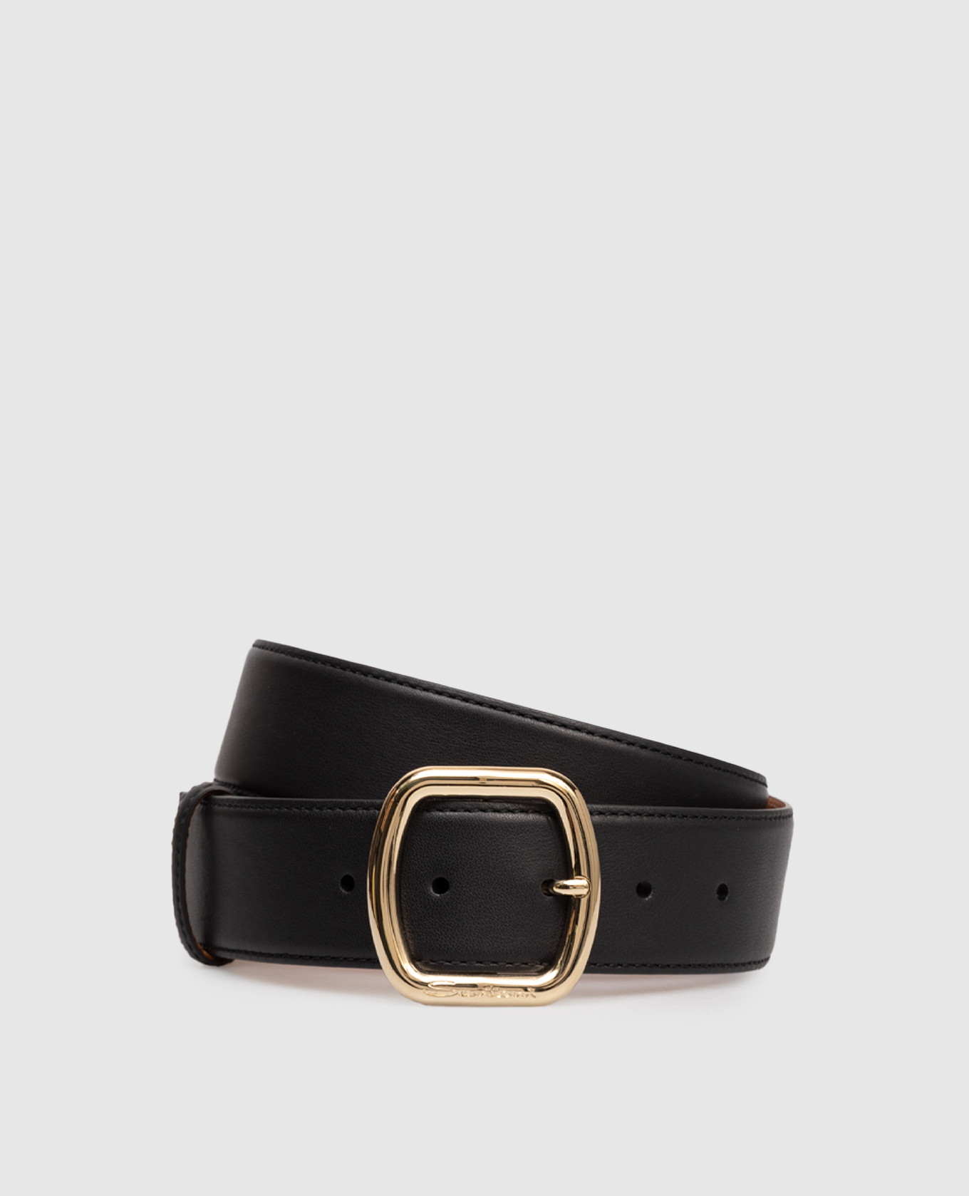 Black leather belt with logo Santoni
Black leather belt with logo Santoni