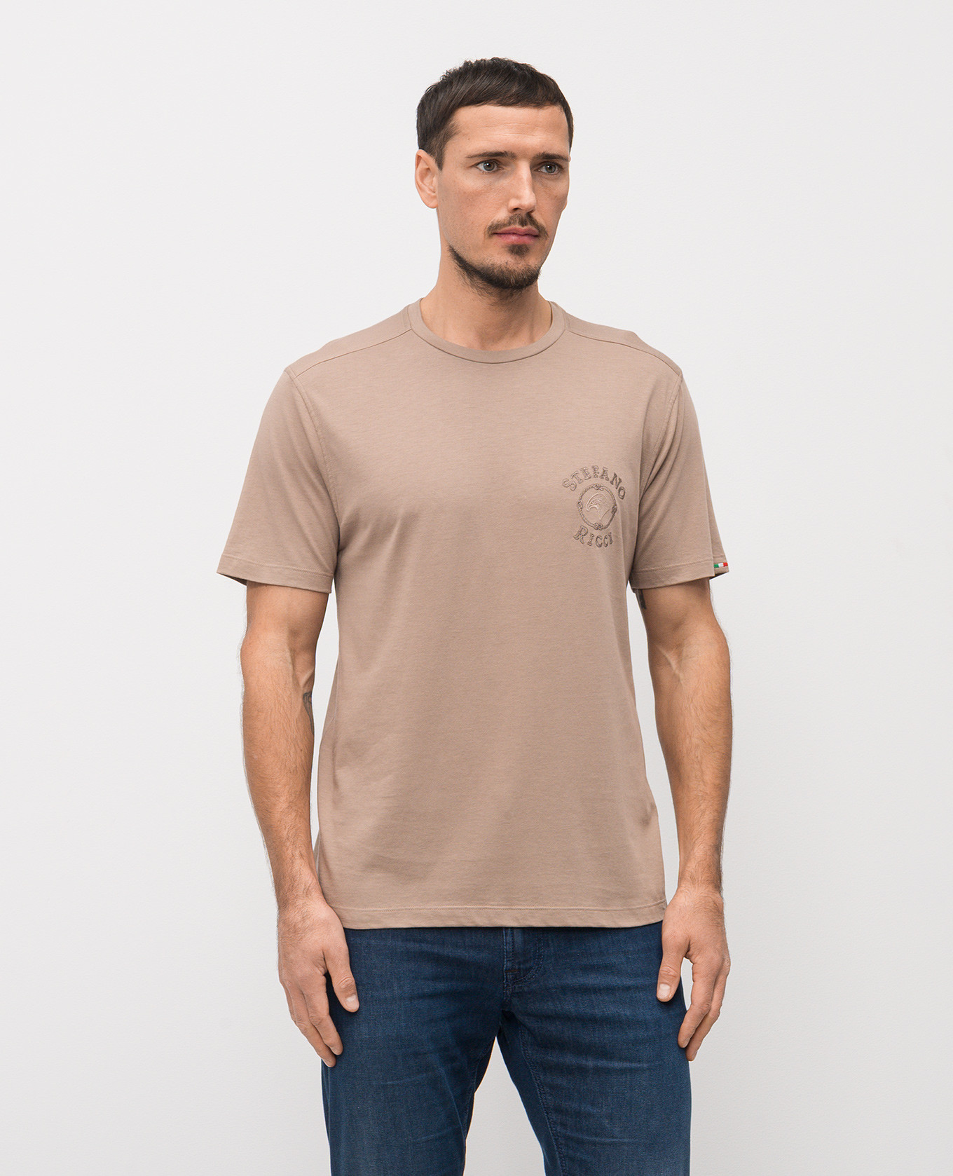 Beige T-shirt with logo embroidery Stefano Ricci, Brown
Beige T-shirt with logo embroidery Stefano Ricci, Brown