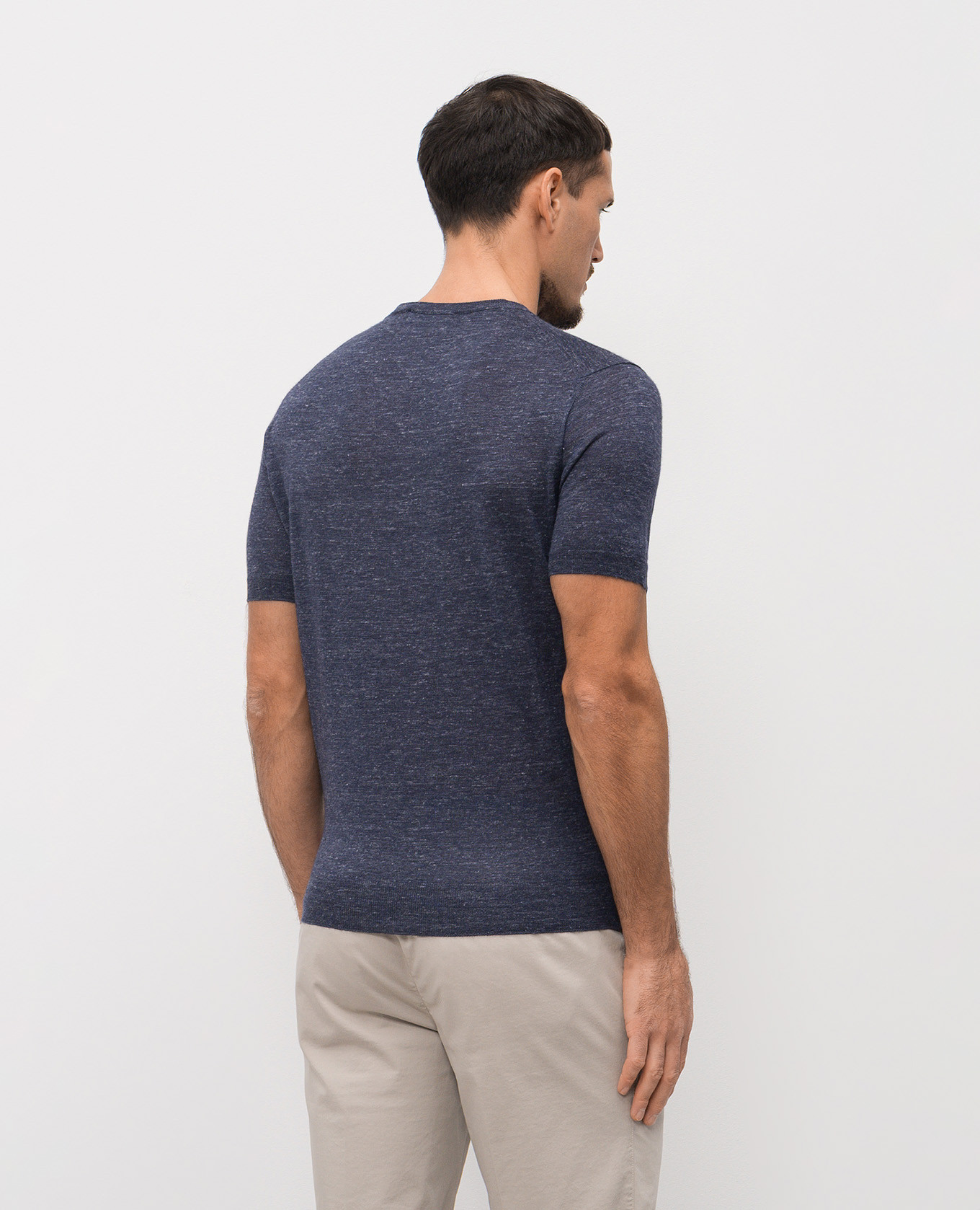 Blue cashmere, silk and hemp t-shirt Enrico Mandelli
Blue cashmere, silk and hemp t-shirt Enrico Mandelli