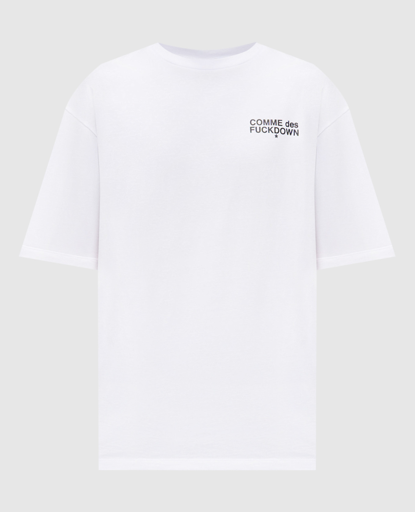White T-shirt with contrasting logo and emblem print Comme des Fuckdown
White T-shirt with contrasting logo and emblem print Comme des Fuckdown