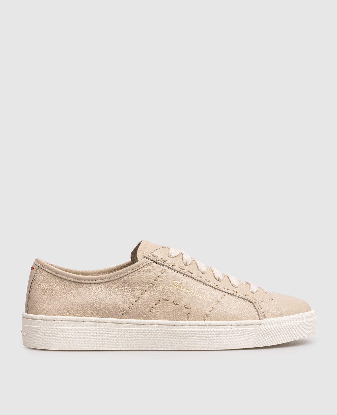 Beige leather sneakers with logo print Santoni
Beige leather sneakers with logo print Santoni