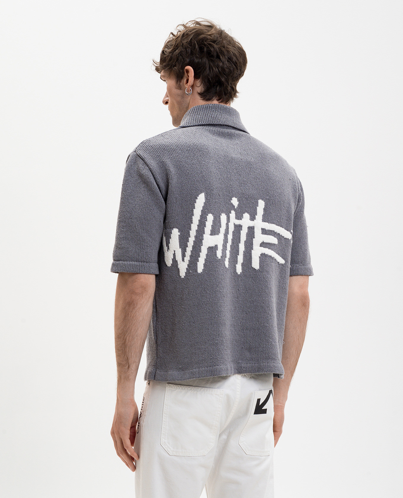 Grey linen polo shirt with logo pattern Off-White
Grey linen polo shirt with logo pattern Off-White