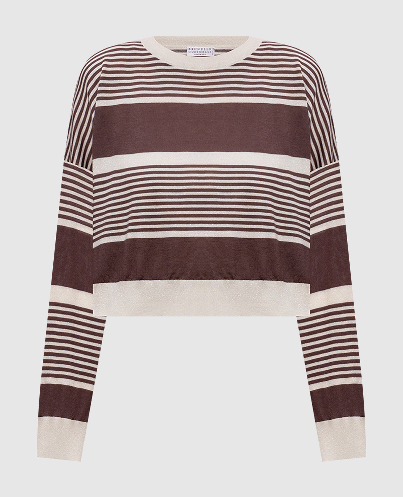 Beige cashmere and silk striped jumper Brunello Cucinelli, Violet
Beige cashmere and silk striped jumper Brunello Cucinelli, Violet