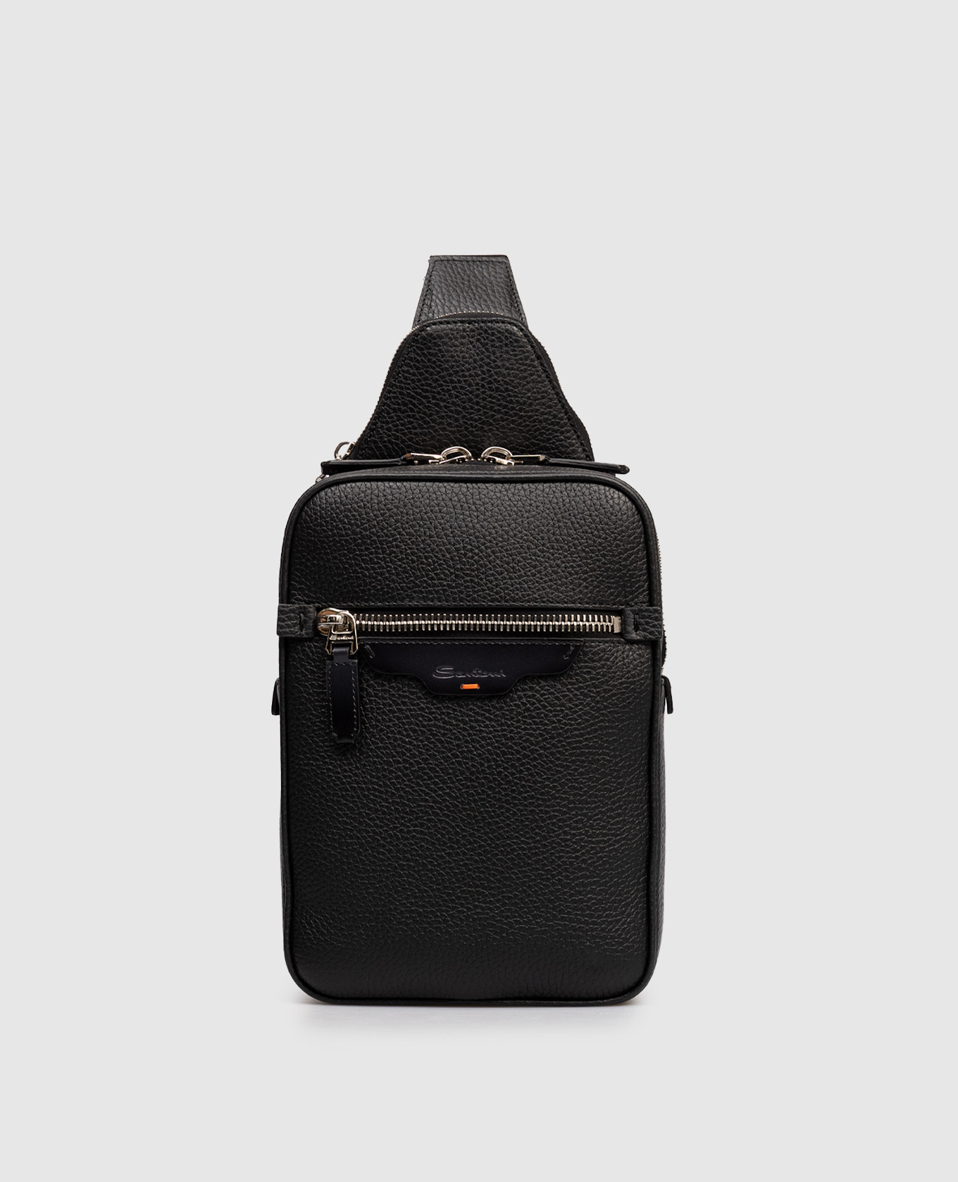 Black leather sling bag with logo Santoni
Black leather sling bag with logo Santoni
