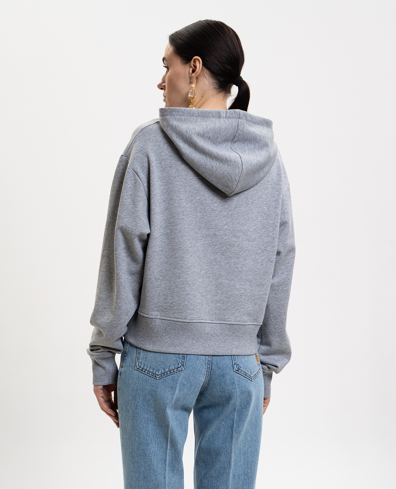 Grey melange hoodie with logo print Balmain
Grey melange hoodie with logo print Balmain