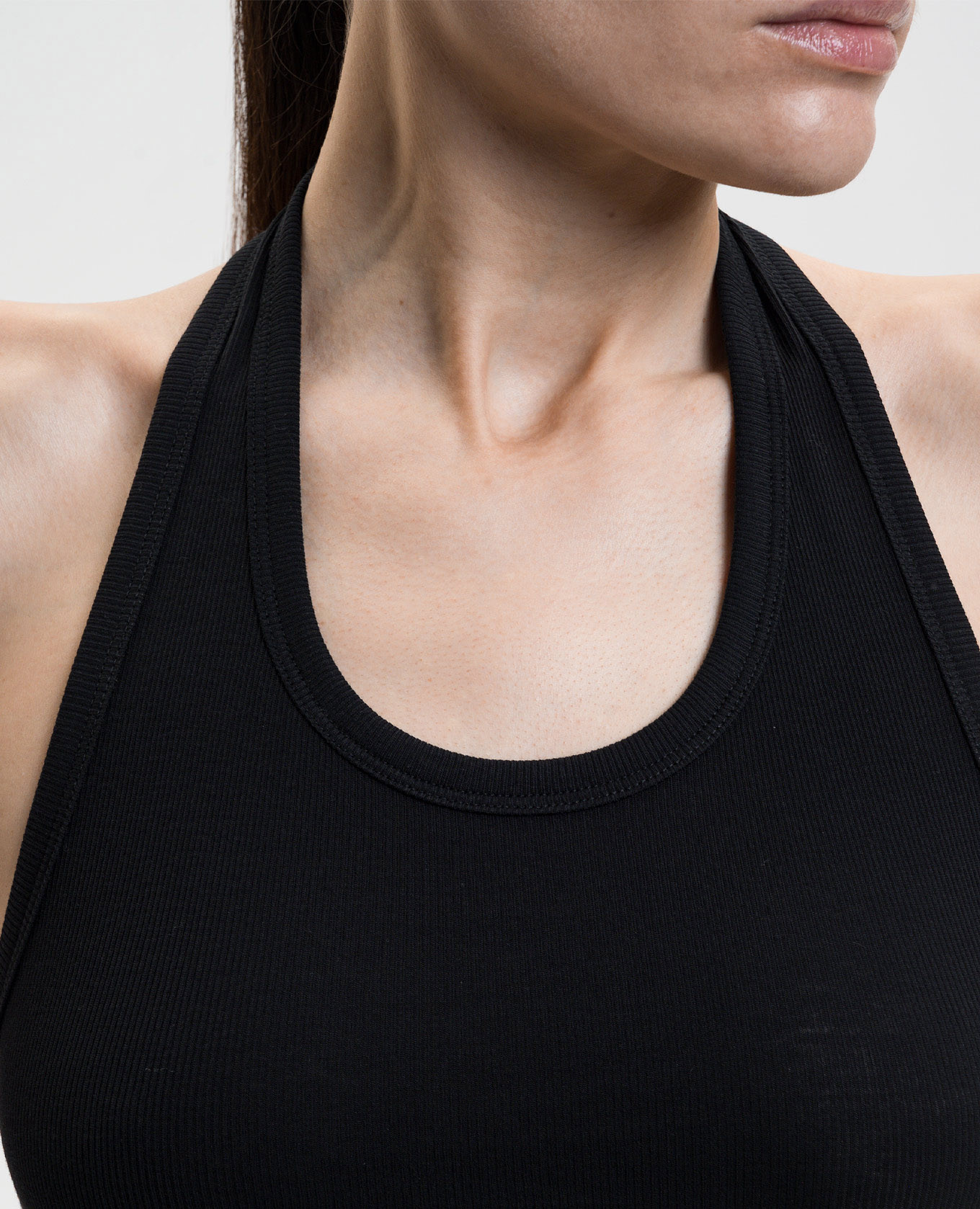 Black ribbed top with logo Vetements
Black ribbed top with logo Vetements