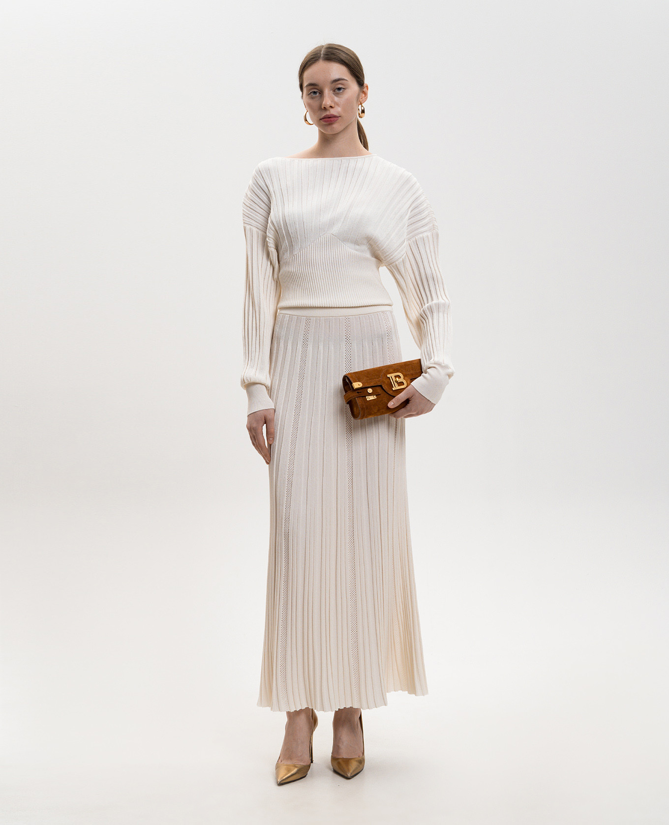 White ribbed skirt Balmain
White ribbed skirt Balmain