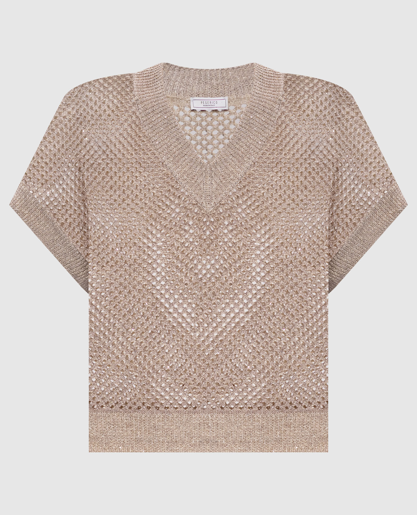 Brown openwork linen vest with sequins Peserico
Brown openwork linen vest with sequins Peserico