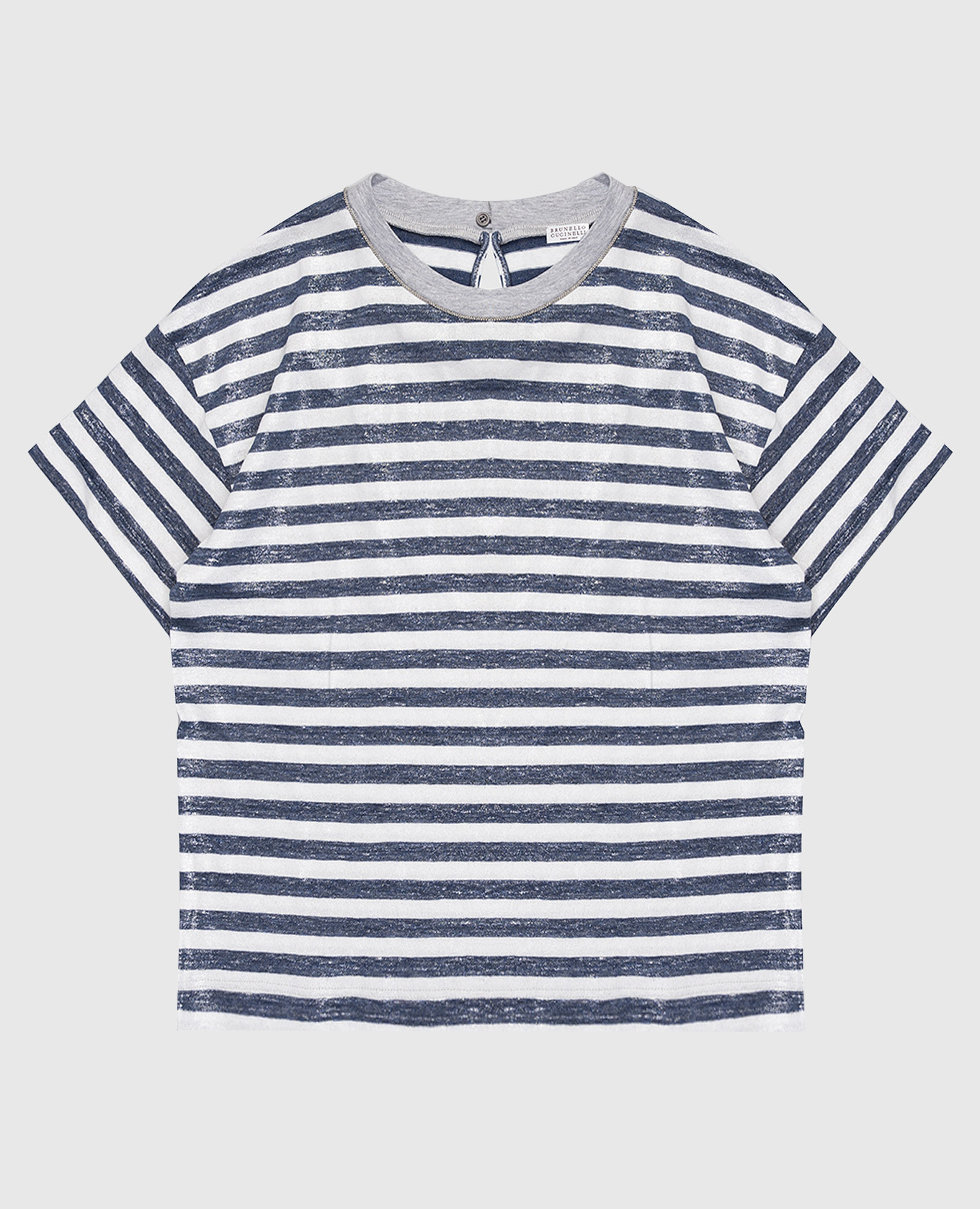Children's striped T-shirt with a monil chain Brunello Cucinelli, Grey
Children's striped T-shirt with a monil chain Brunello Cucinelli, Grey
