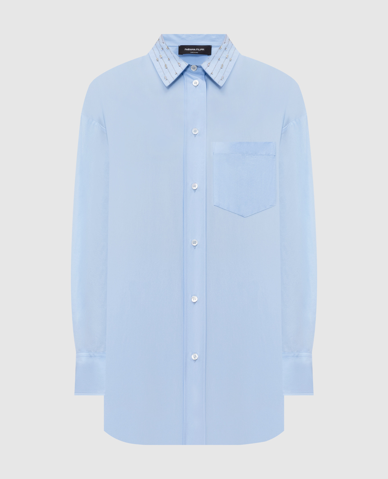 Blue shirt with crystals Fabiana Filippi, Light blue
Blue shirt with crystals Fabiana Filippi, Light blue