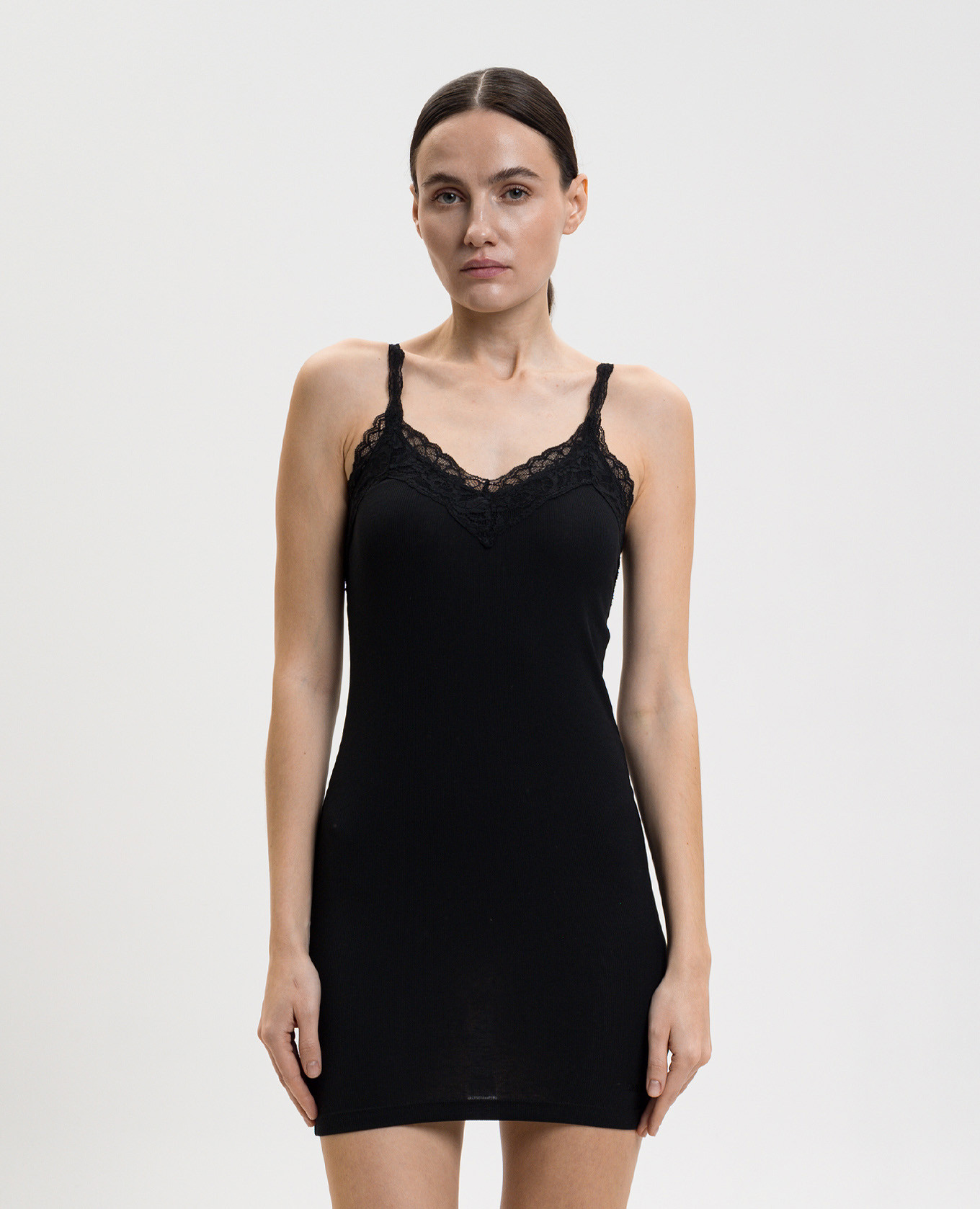 Black ribbed mini dress with lace Vetements
Black ribbed mini dress with lace Vetements