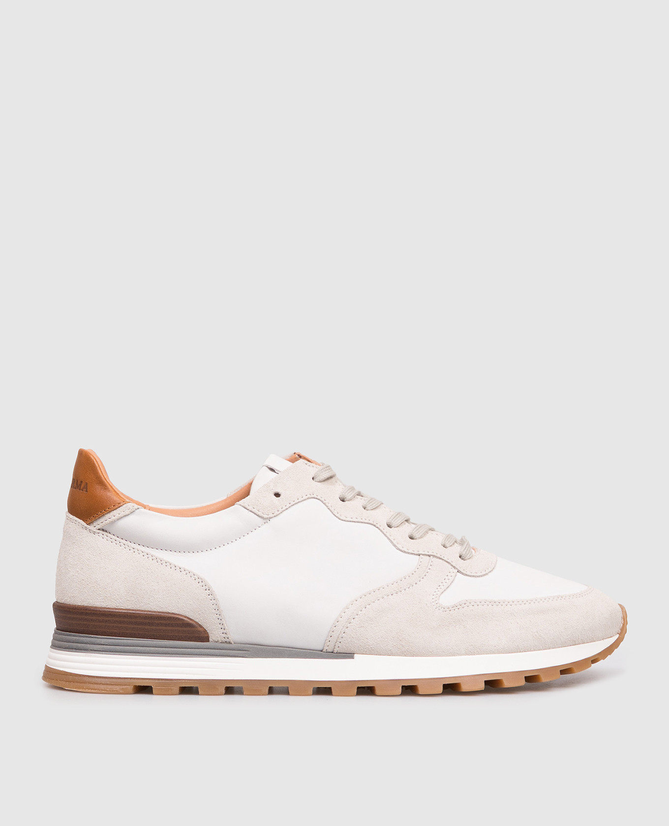 White suede sneakers with logo Pini Parma
White suede sneakers with logo Pini Parma