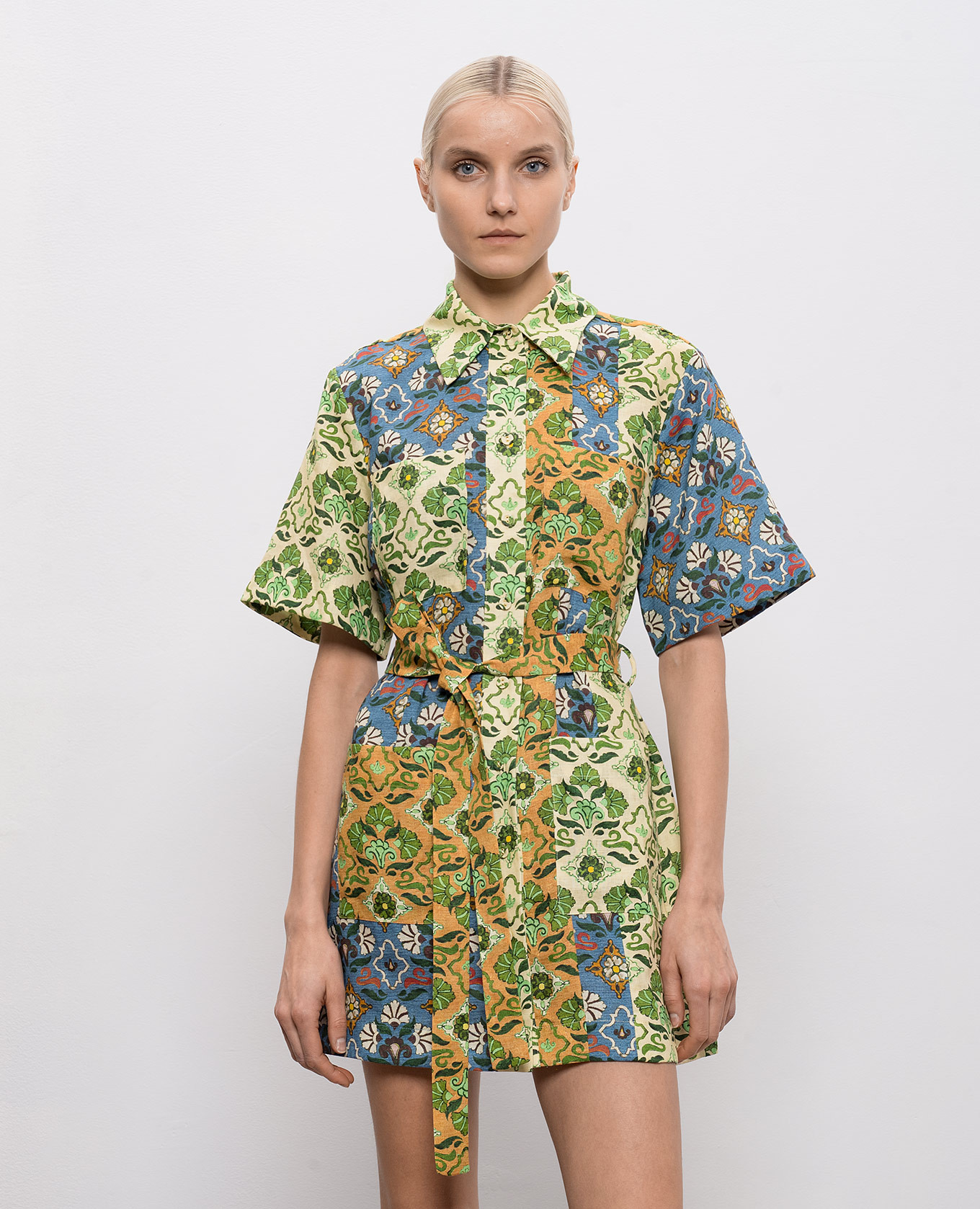 Ali Spliced Linen Shirt Dress Alemais, White
Ali Spliced Linen Shirt Dress Alemais, White