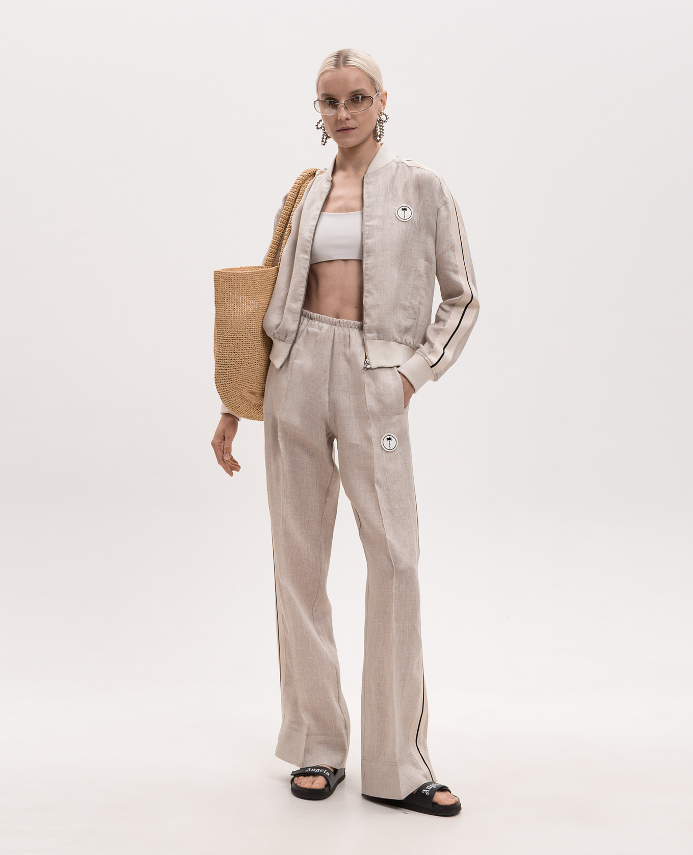 Beige linen pants with stripes Palm Angels
Beige linen pants with stripes Palm Angels
