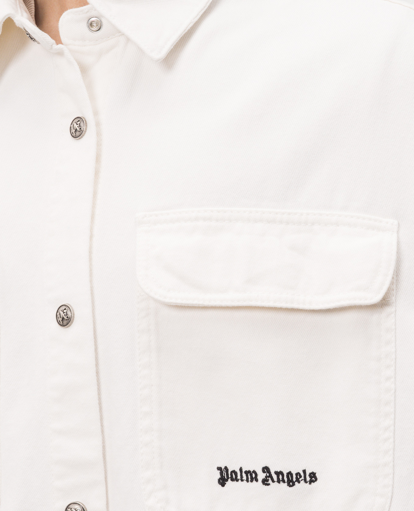 Ivory denim shirt with logo embroidery Palm Angels, Beige
Ivory denim shirt with logo embroidery Palm Angels, Beige