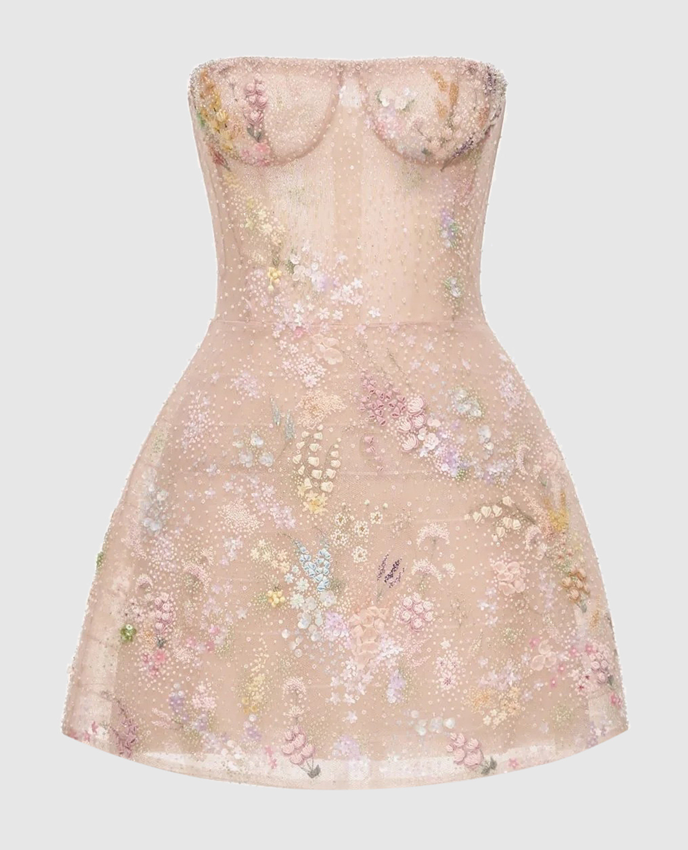 Beige bustier dress with floral embroidery Montsand
Beige bustier dress with floral embroidery Montsand