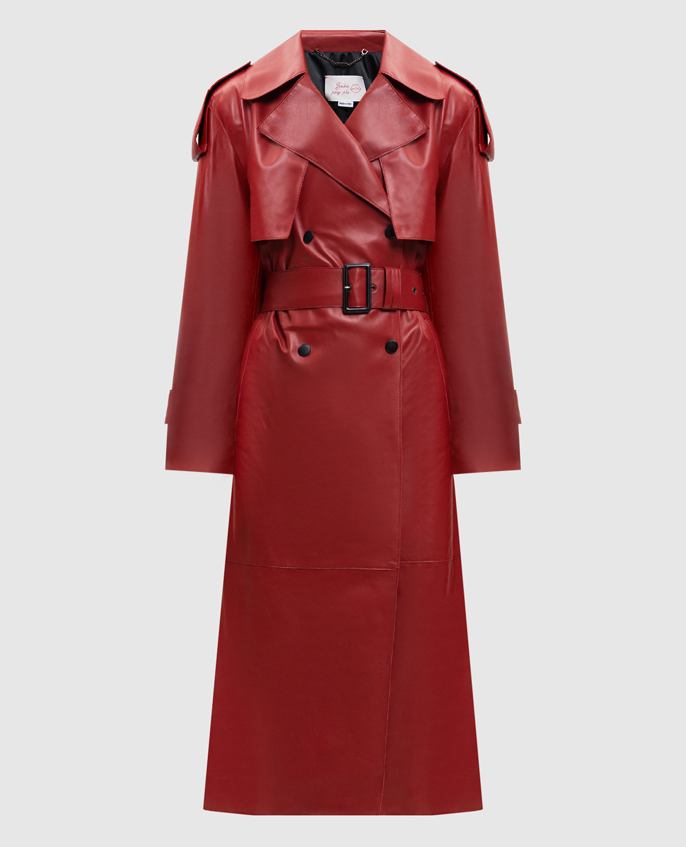 Red leather trench coat Babe Pay Pls
Red leather trench coat Babe Pay Pls