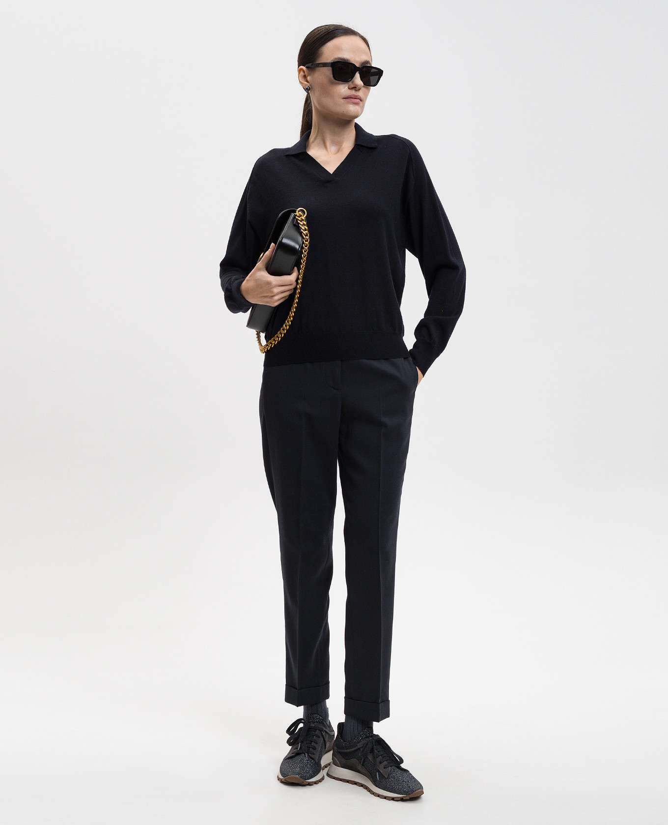 Blue wool pullover with polo collar Peserico
Blue wool pullover with polo collar Peserico