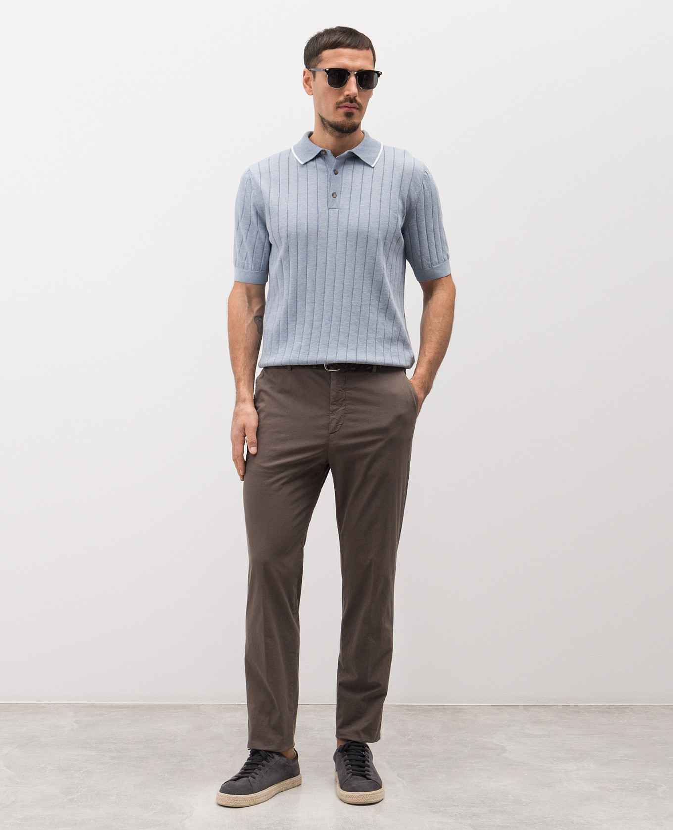 Blue ribbed polo shirt Peserico, Light blue
Blue ribbed polo shirt Peserico, Light blue