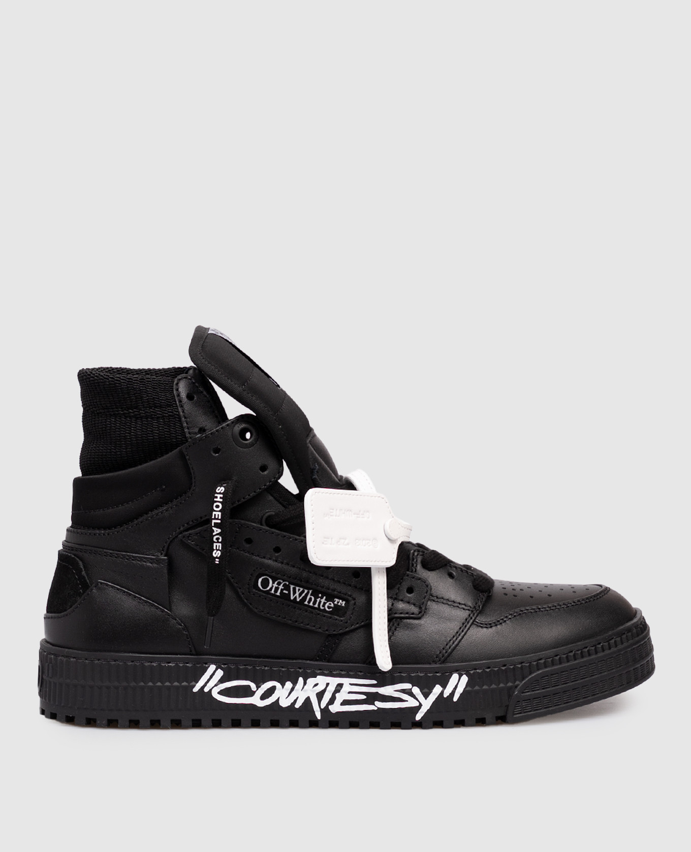 Court Courtesy 3.0 Black Leather High Top Sneakers Off-White
Court Courtesy 3.0 Black Leather High Top Sneakers Off-White
