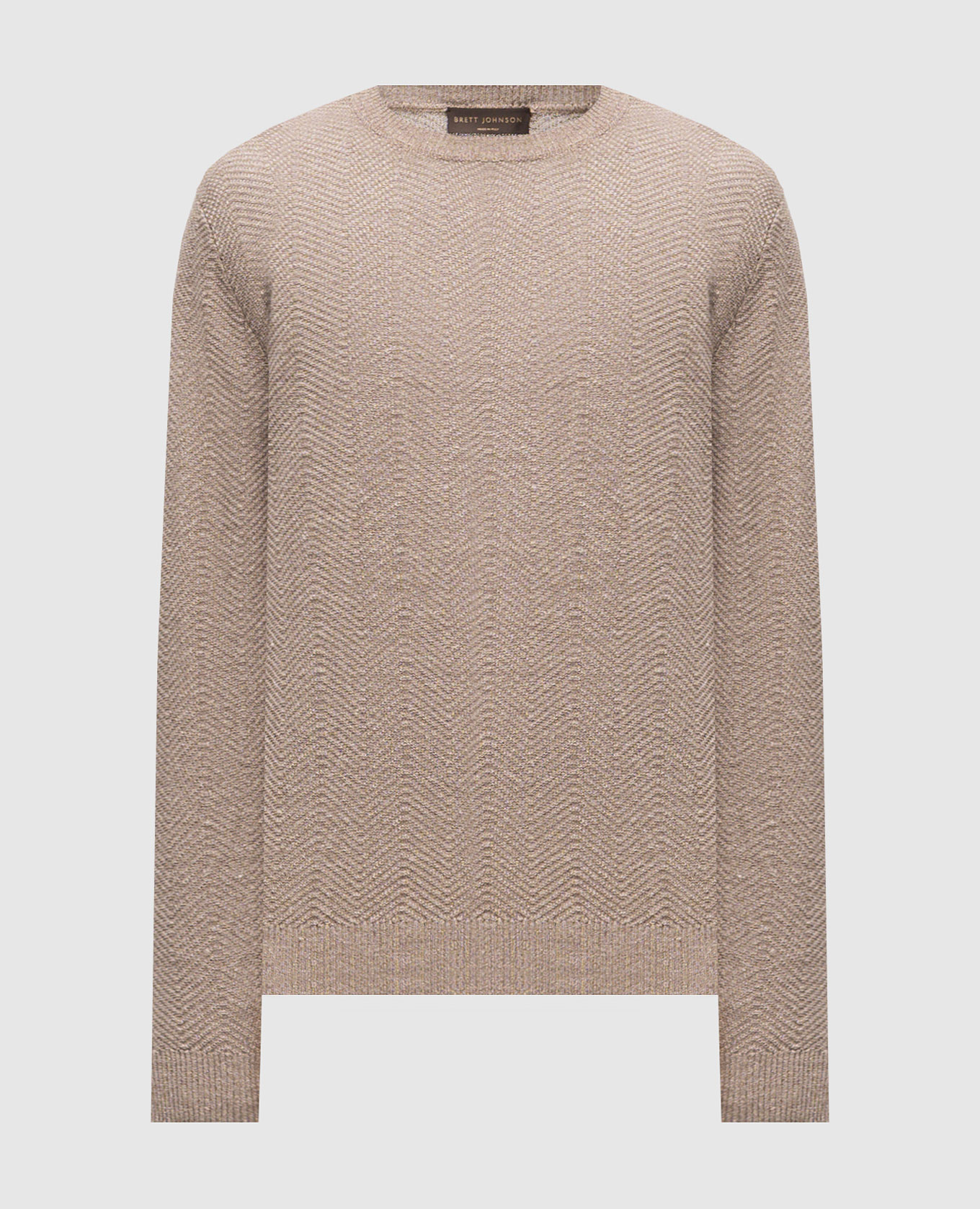 Brown patterned linen and silk jumper Brett Johnson
Brown patterned linen and silk jumper Brett Johnson