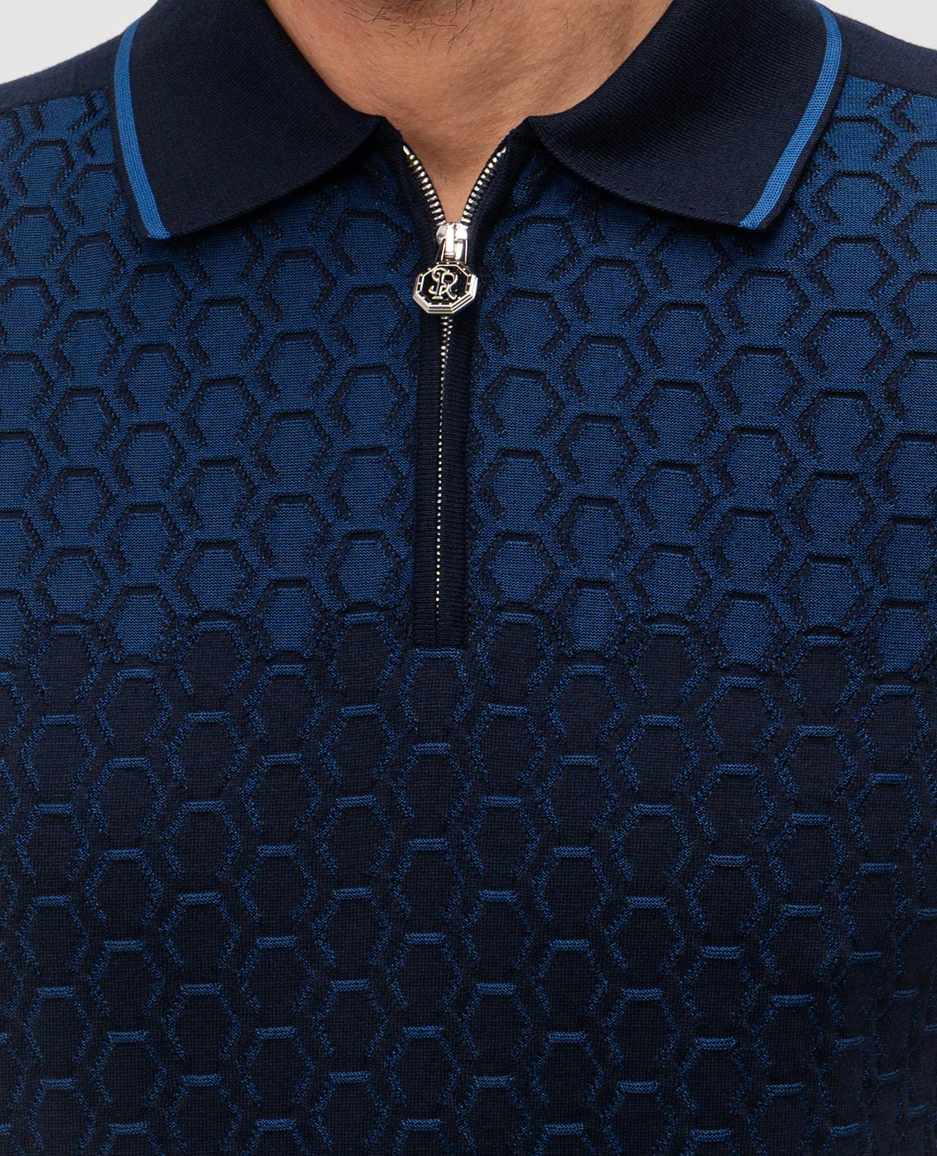 Blue polo with silk Stefano Ricci
Blue polo with silk Stefano Ricci