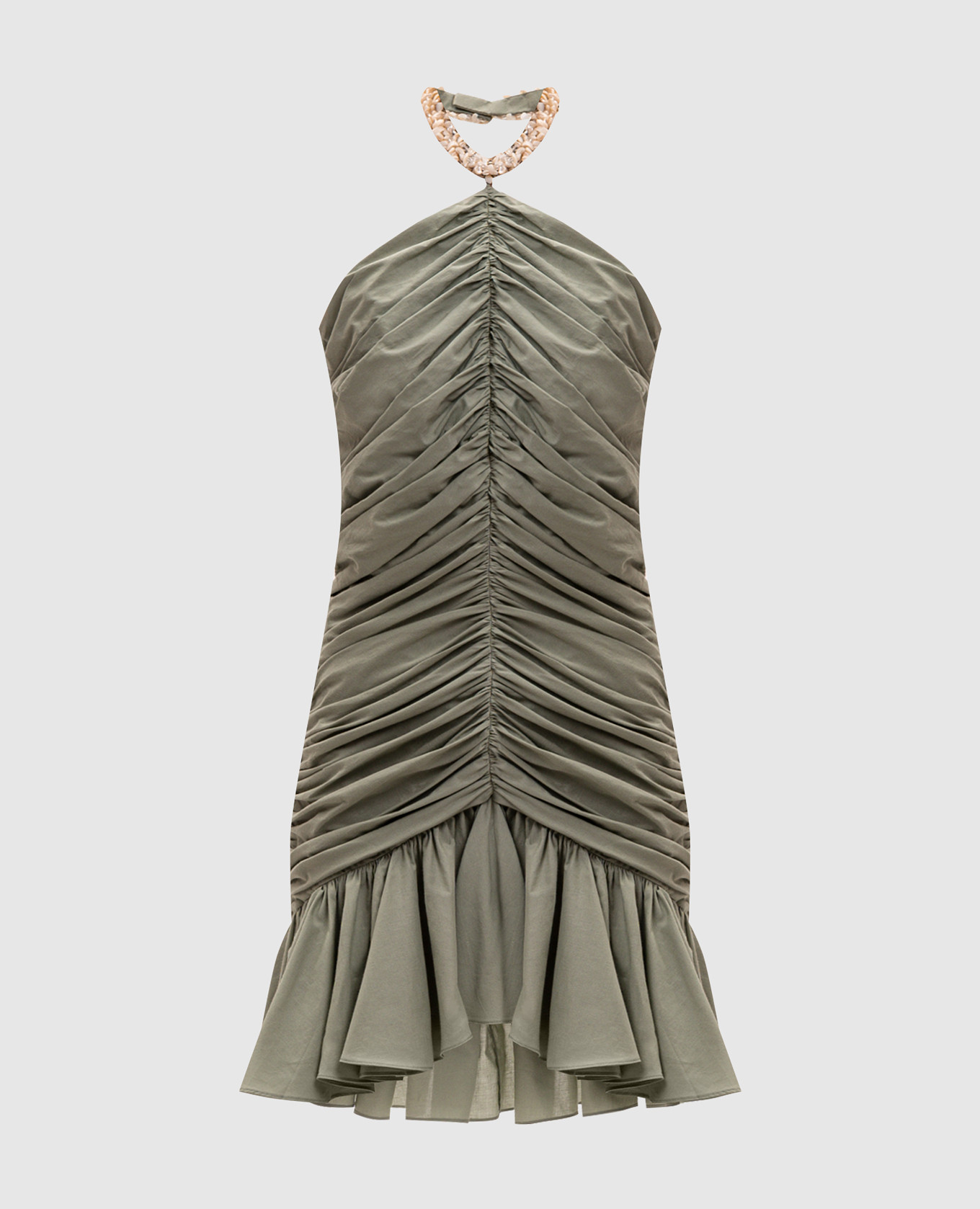 Green dress with drapery Balmain
Green dress with drapery Balmain